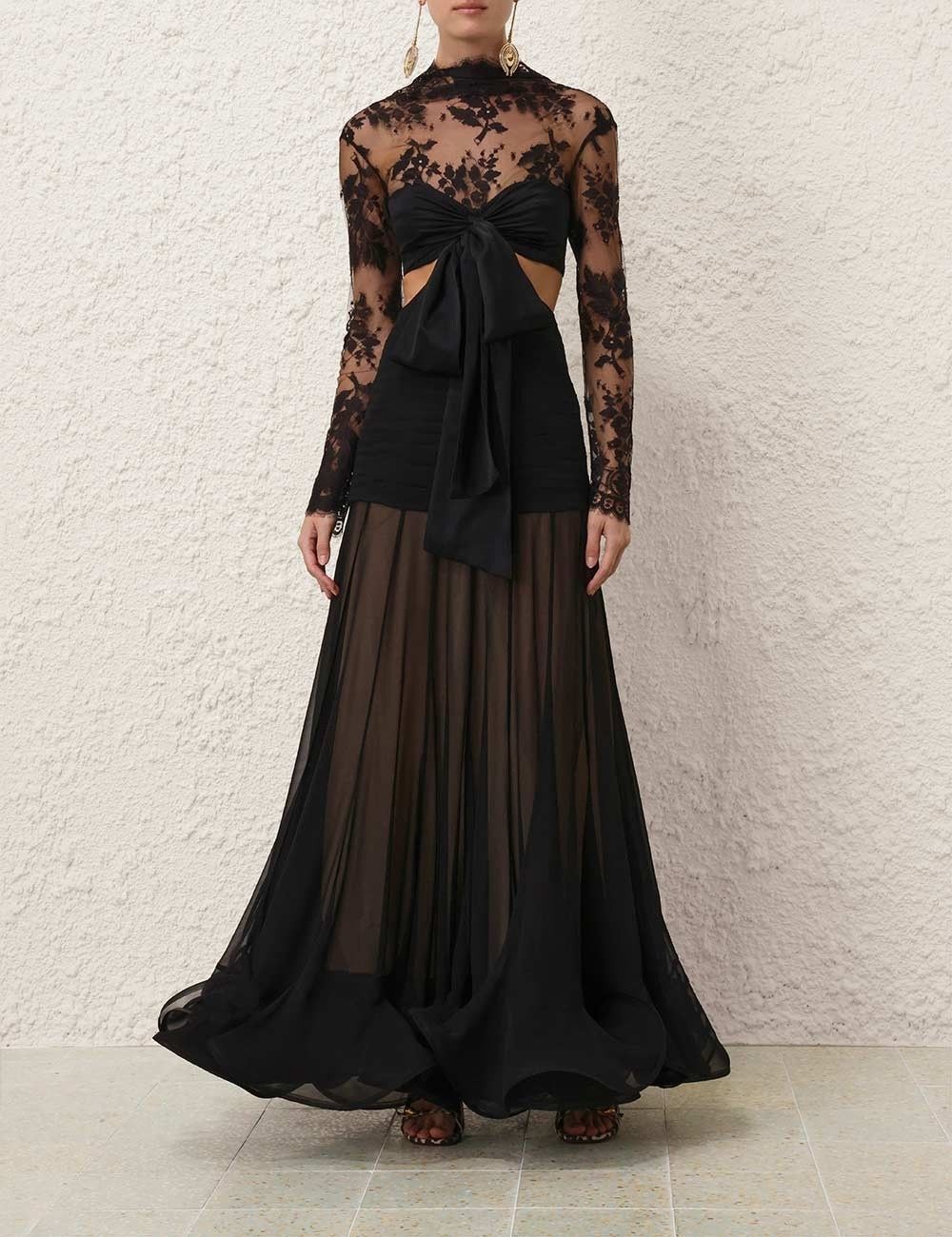 Zimmermann oc11z0725 Illustration Flounce Gown in Black Size S / US 4 / IT 40 - 6 Thumbnail