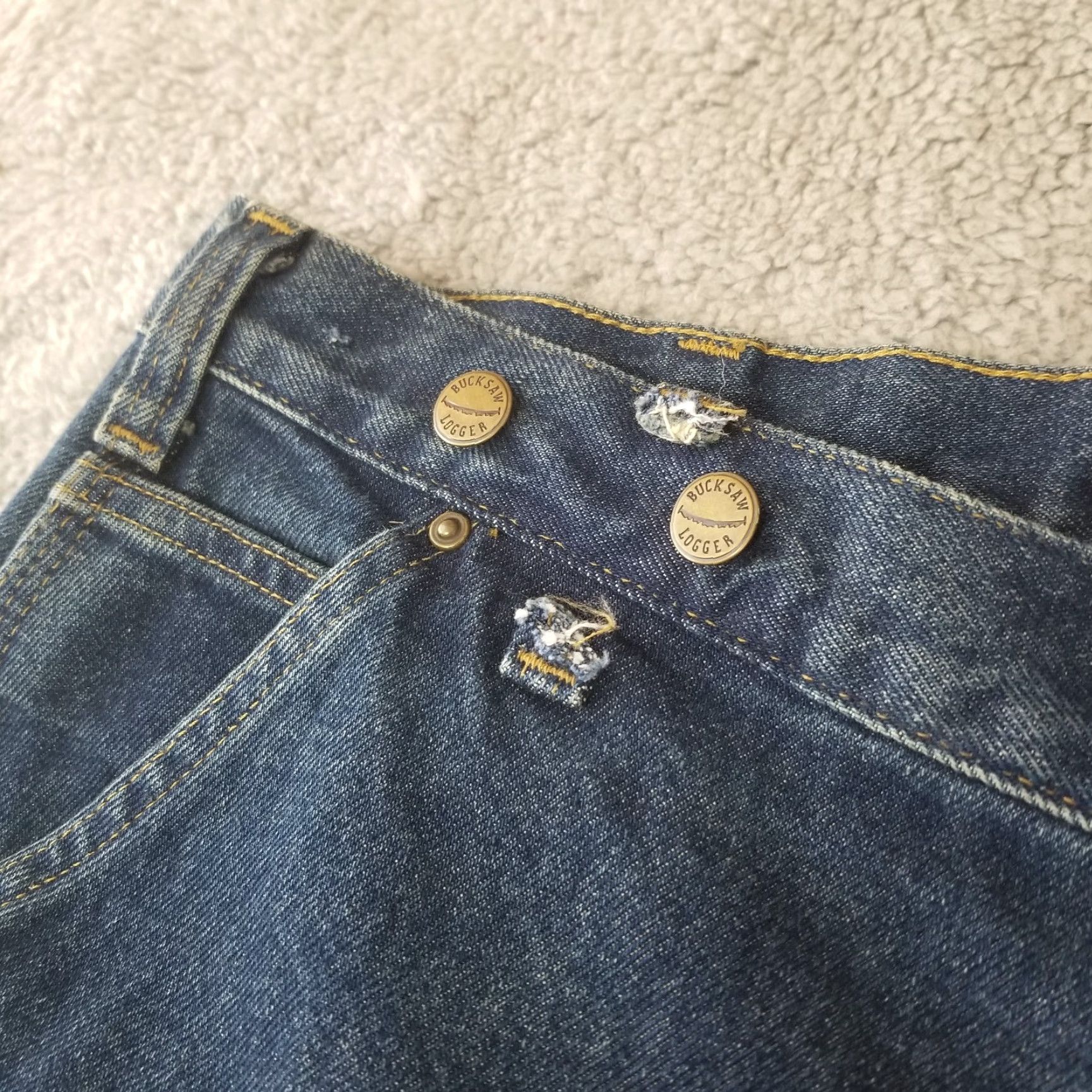 Carhartt VINTAGE Carhartt Men's Logger Jeans 101609-415 42x32 Relaxed Fit Denim Blue 5-Pocket Jeans Mens Size US 42 / EU 58 - 4 Thumbnail