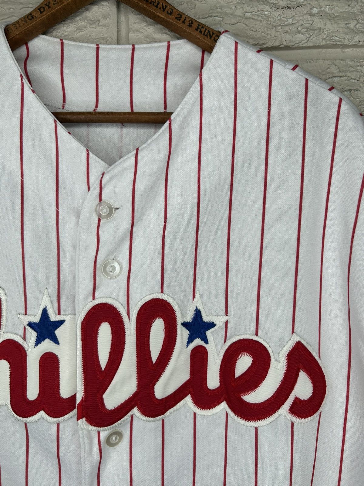 Majestic Vintage Majestic Philadelphia Phillies Pinstripe Jersey Rare Size US XL / EU 56 / 4 - 6 Thumbnail