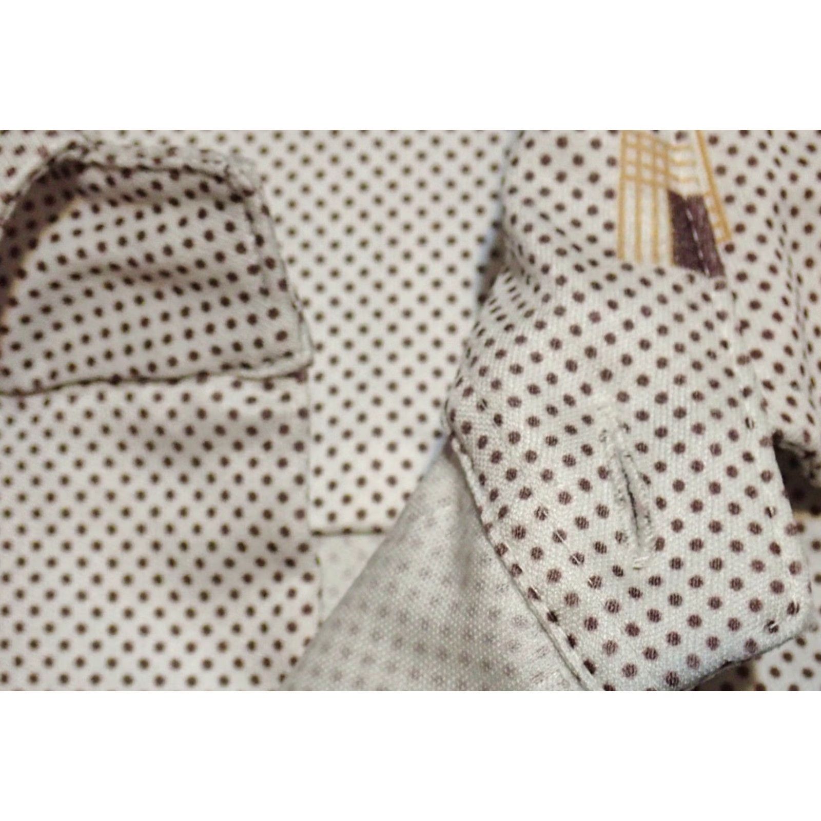 Vintage VINTAGE Media shirt Mens M 44" Chest Red & White 1970s Disco Dot Geometric Print Groovy Short Sleeve Button-Front Era 1965-1976 Size US M / EU 48-50 / 2 - 6 Thumbnail