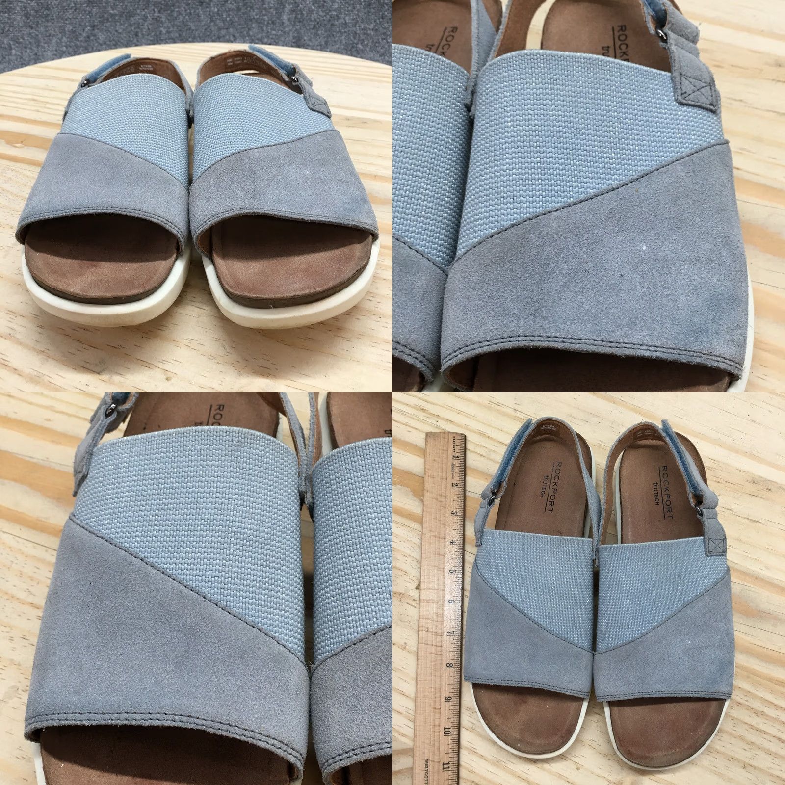 Rockport Rockport Sandals Womens 7.5 M Kyra Slingback Blue Leather Casual Comfort CI4824 Size US 8 / IT 38 - 8 Thumbnail