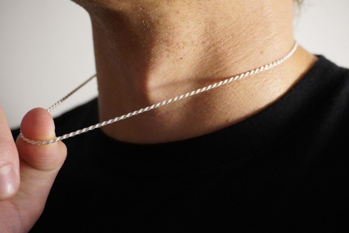Jewelry Silver Chain Solid .925 Silver Rope Chain 2mm 18 Inches Size ONE SIZE - 2 Thumbnail