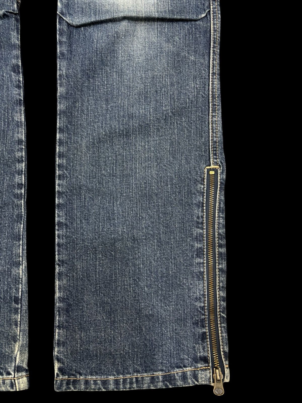 Japanese Brand PPFM Japan Custom Performance Two Tones Cargo Biker Denim Size US 33 - 7 Thumbnail