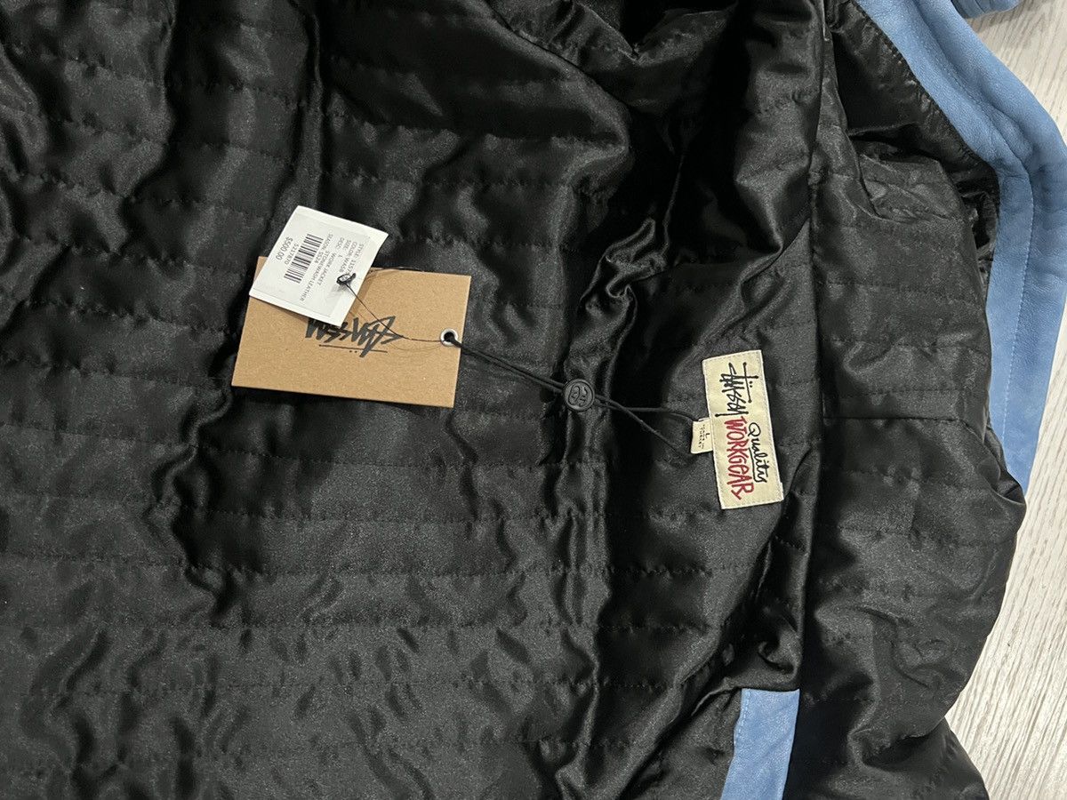 Stussy WORK JACKET STONEWASH LEATHER - blue | Grailed