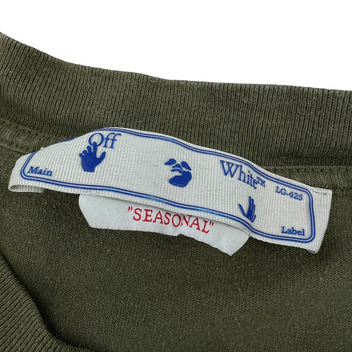 Off-White Off-White Rubber Diagonal Khaki T Shirt Size US S / EU 44-46 / 1 - 6 Thumbnail