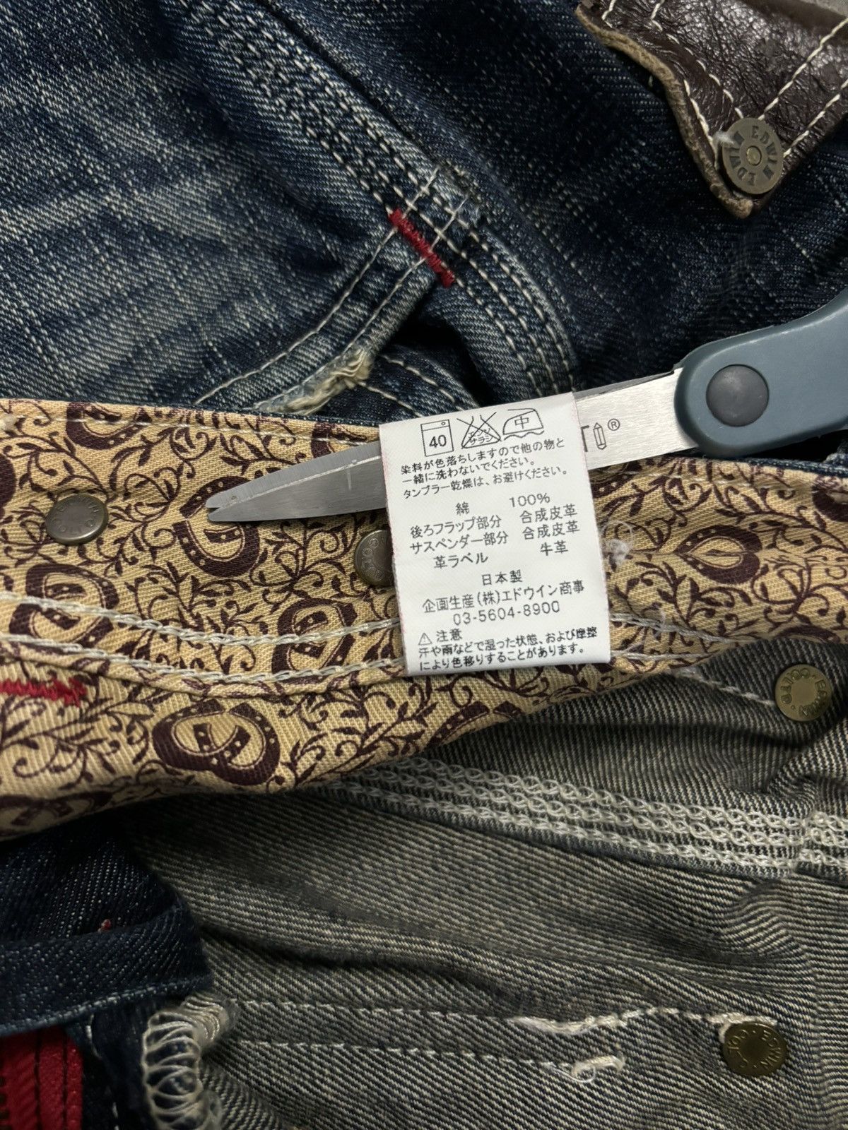 Edwin Y2K Edwin 503 BlueTrip Paint Splatter Baggy Distressed Jeans Size US 30 / EU 46 - 24 Thumbnail
