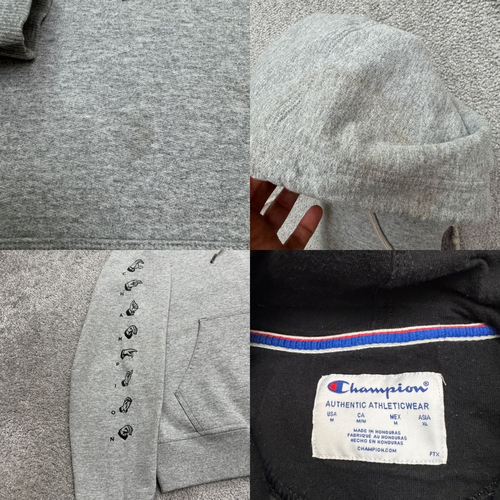Champion Champion Hoodie Men Medium Gray Fleece Pocket Outdoor Athletic Sweatshirt Size US M / EU 48-50 / 2 - 8 Thumbnail