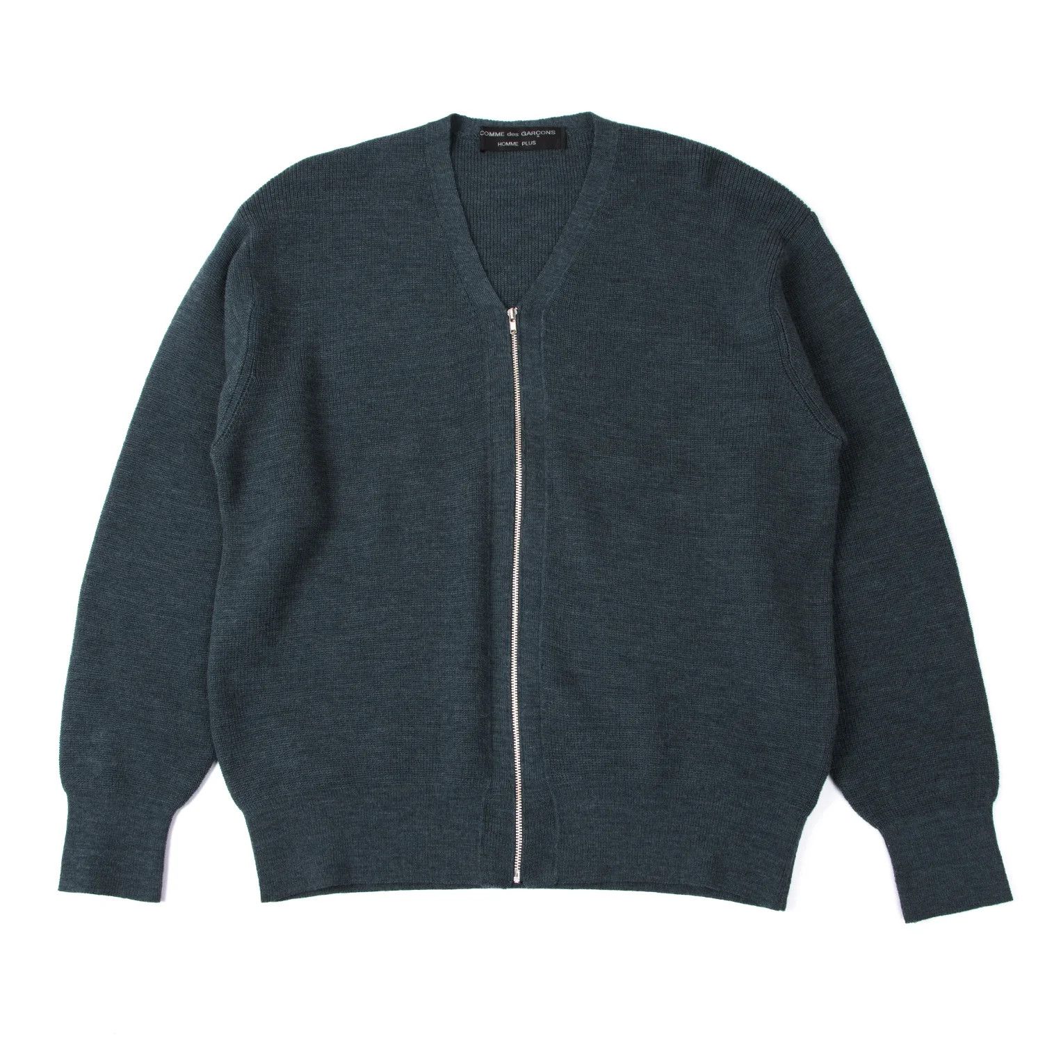 Comme des Garcons Homme Plus Wool Zip Knit Cardigan in Blue, Size M Size US M / EU 48-50 / 2 - 1 Thumbnail