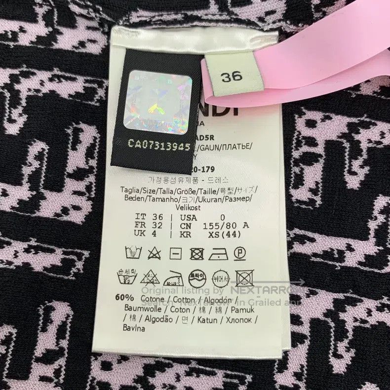 Fendi Fendi Lilac Logo Letter Full-Print Cotton Round Neck Sleev Size 4XL / US 24-26 - 6 Thumbnail