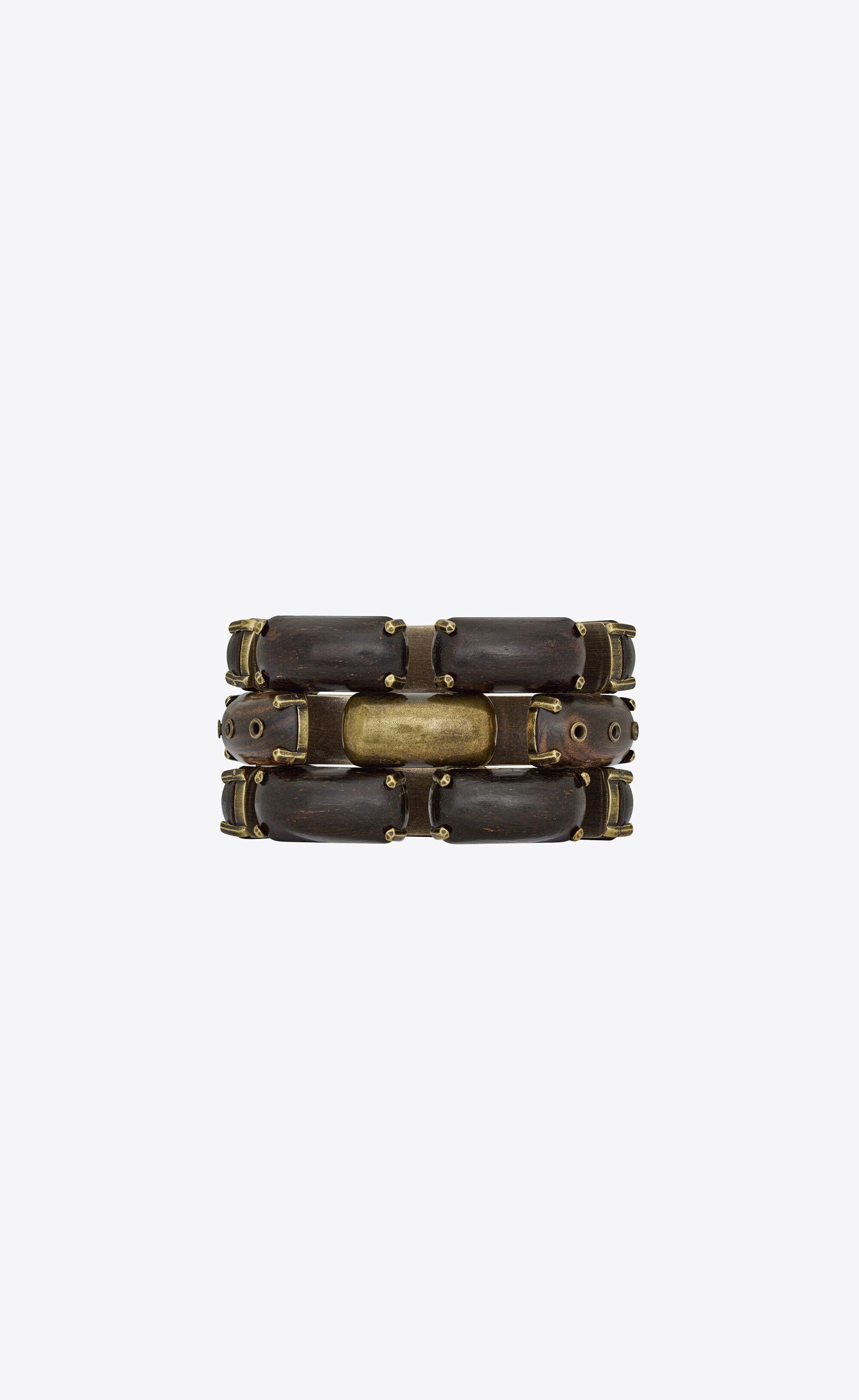 Saint Laurent Paris o1s1wg110325 Size: M / 740252 Bracelet in Bamboo, Wood Size ONE SIZE - 3 Thumbnail