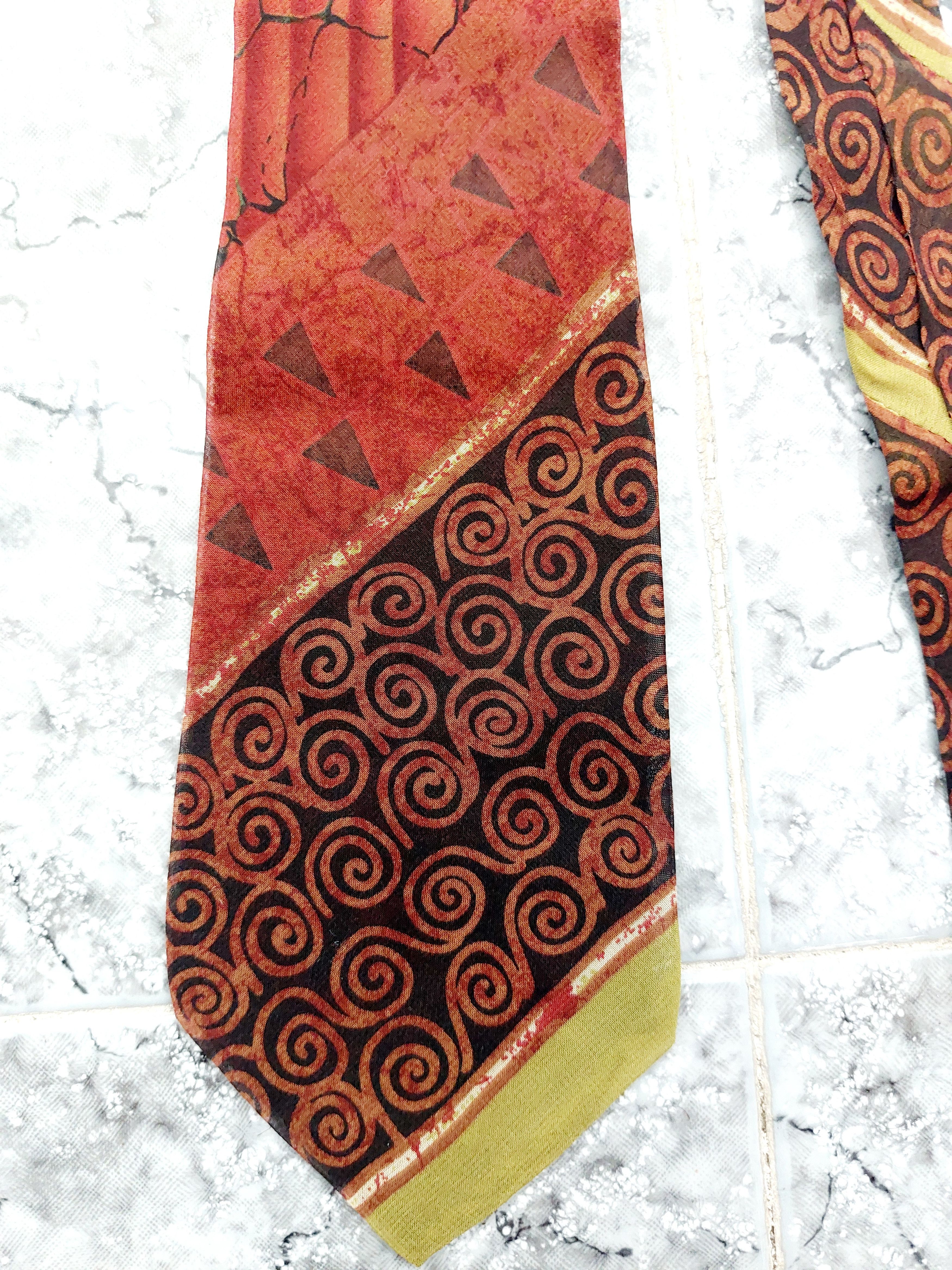 Jean Paul Gaultier ean Paul Gaultier Printed Silk Tie Art Spiral Necktie Tie Size ONE SIZE - 4 Thumbnail