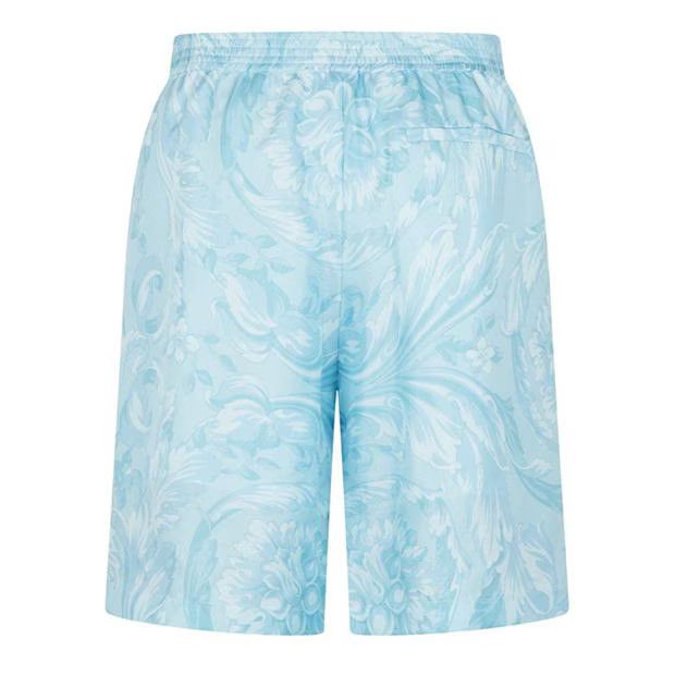 Versace o1g2r1mq0824 Barocco Silk Shorts in Pale Blue Size US 28 / EU 44 - 2 Thumbnail