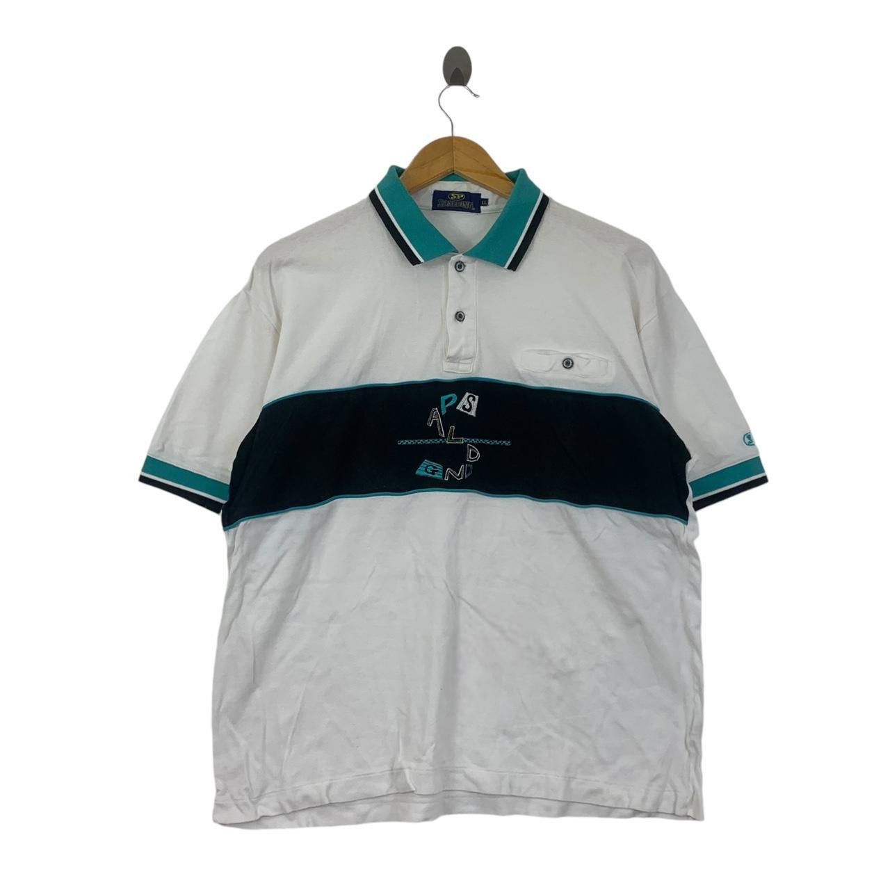 Vintage Vintage SPALDING TENNIS Twin Tipped Polo Tee Shirt Top Snap Size US XL / EU 56 / 4 - 1 Thumbnail