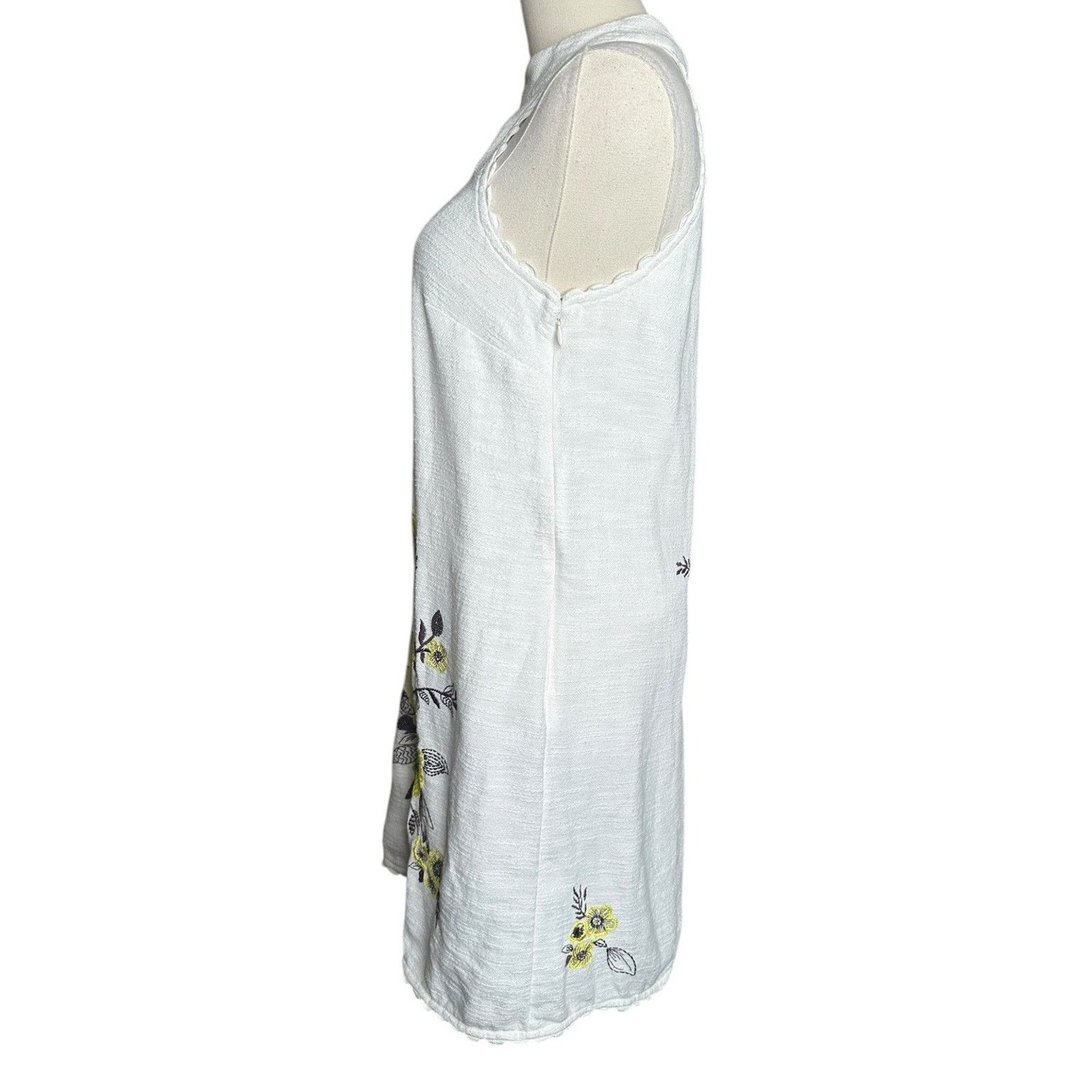 Anthropologie Anthropologie Maeve White Yellow Embroidered Flower Dress 6P Size M / US 6-8 / IT 42-44 - 3 Thumbnail