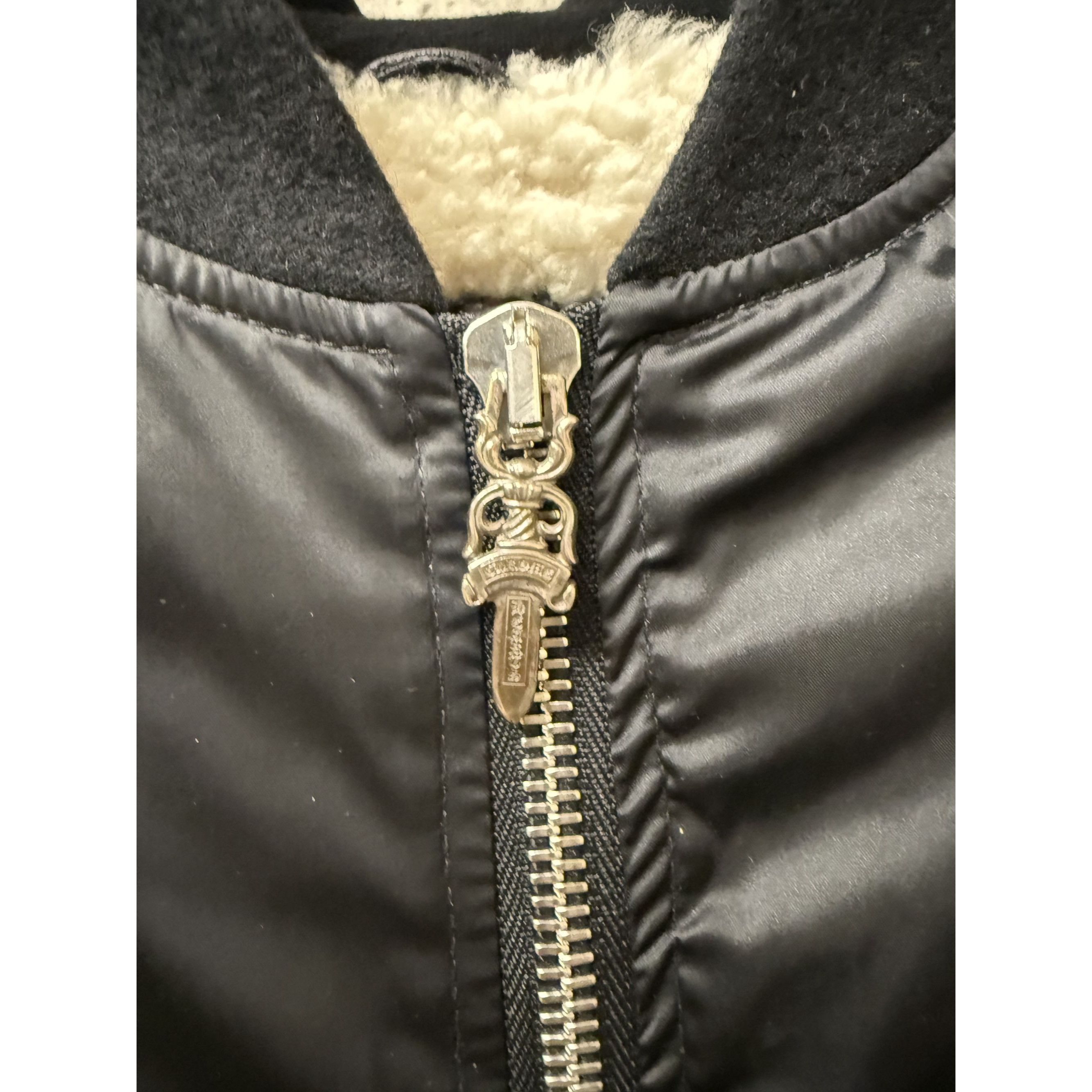 Chrome Hearts Chrome Hearts Black Bomber Jacket With Shearling Lining & Cr Size M / US 6-8 / IT 42-44 - 16 Thumbnail