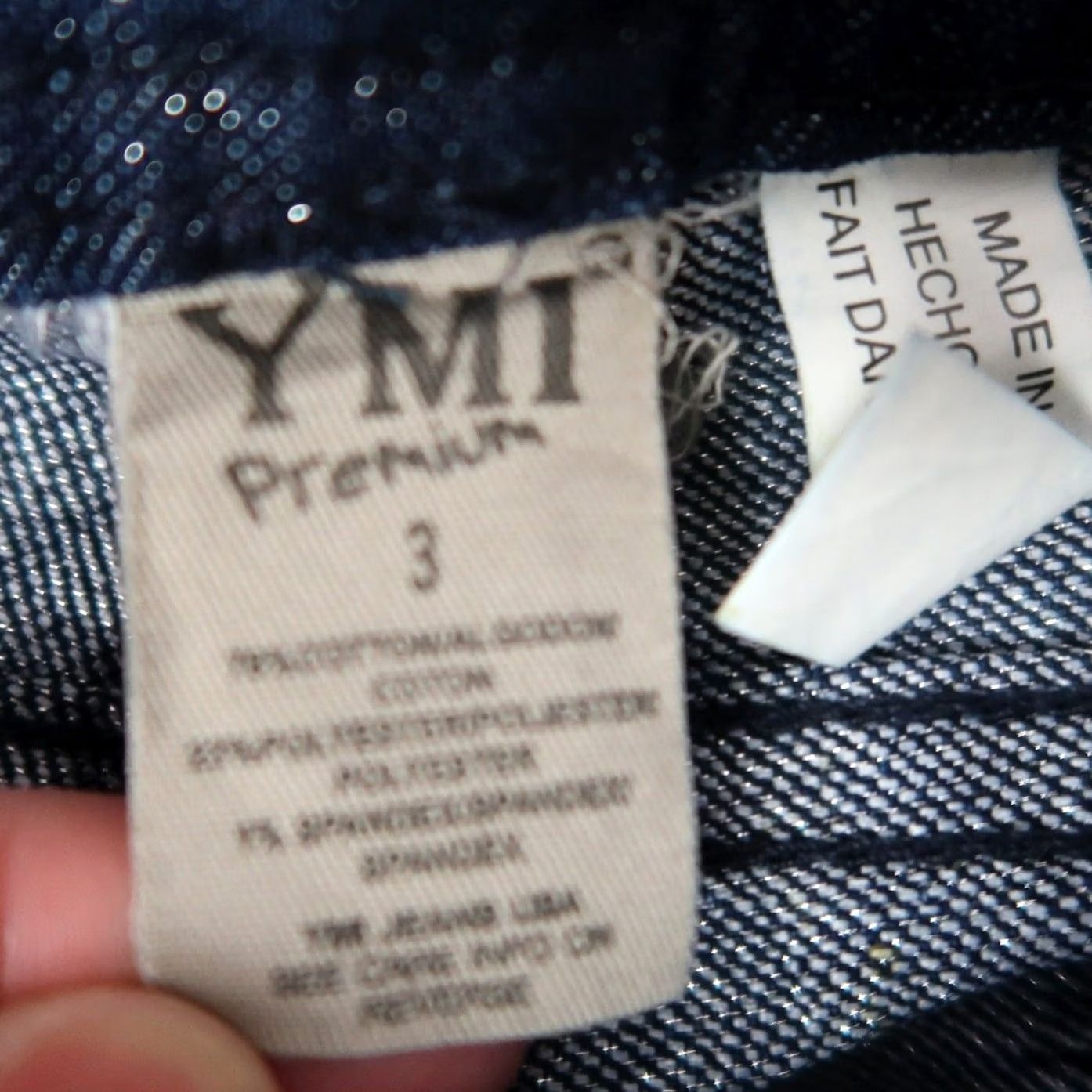 Denime VINTAGE YMI Jeans Bootcut Glitter Low Rise Dark Wash 90s Women Size 3 Boys? Size 26" / US 2 / IT 38 - 4 Thumbnail