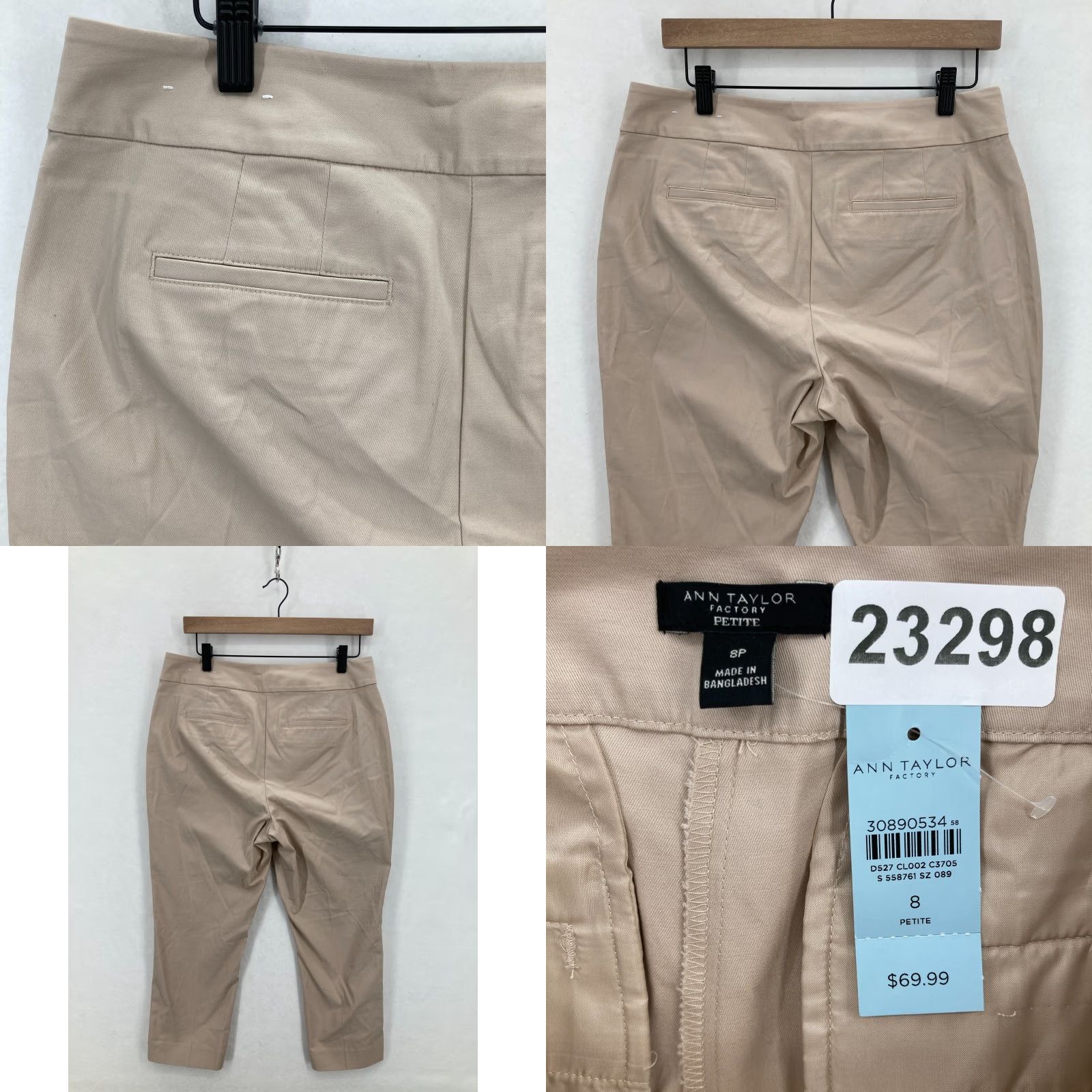 Ann Taylor Ann Taylor Factory Ankle Pant Women's 8P Petite Brown Stretch Mid Rise Career Pant Size 30" / US 8 / IT 44 - 8 Thumbnail