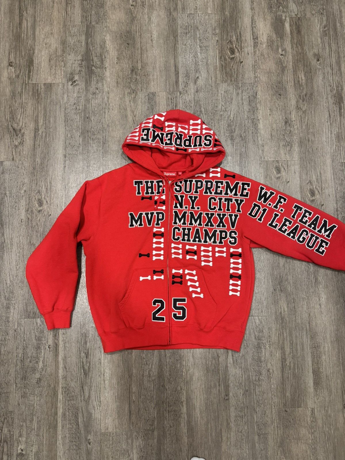 Supreme Supreme Black League Champs Zip-Up Hoodie | Grailed