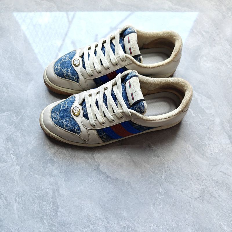 Gucci Gucci Screener Denim Fashion Sneakers for Men 0079 Size US 9 / EU 42 - 1 Thumbnail