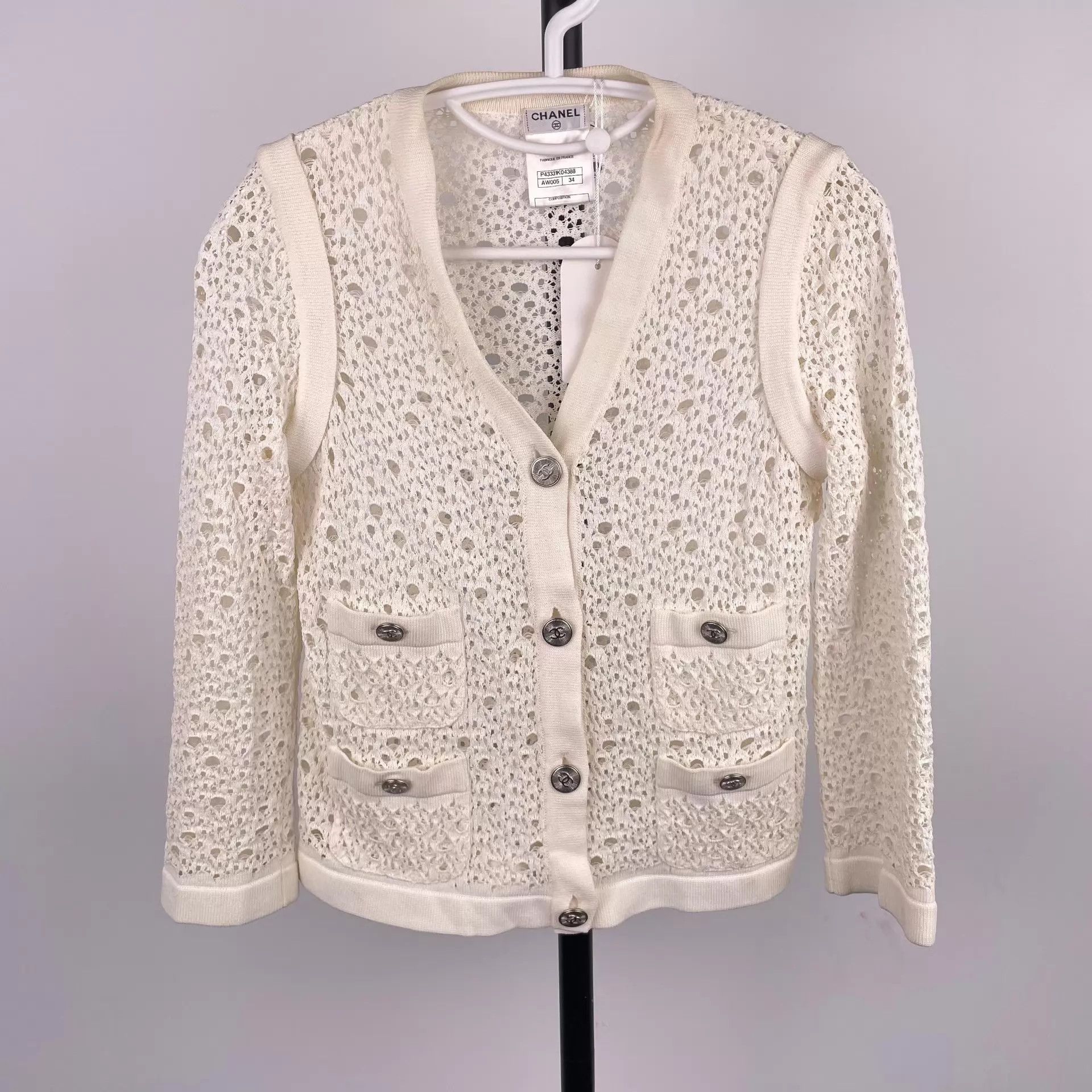 Chanel Chanel White Openwork Jacket Size XS / US 0-2 / IT 36-38 - 1 Thumbnail