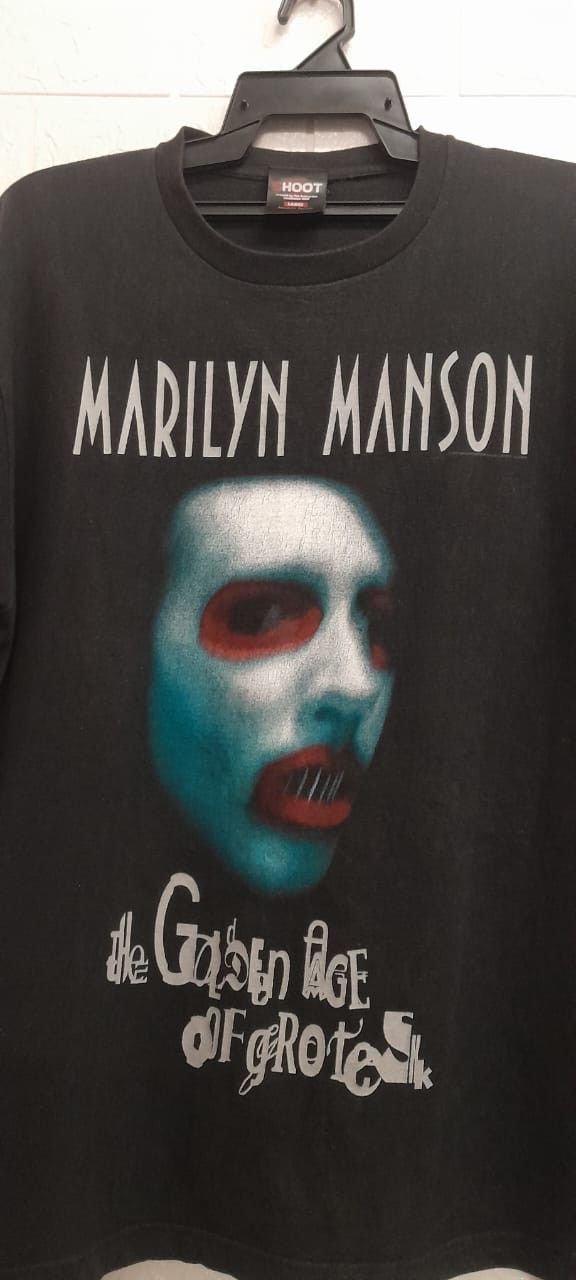 Band Tees × Marilyn Manson Vintage Marilyn Manson Punk Rock Band Tees T Shirts Size US L / EU 52-54 / 3 - 3 Thumbnail
