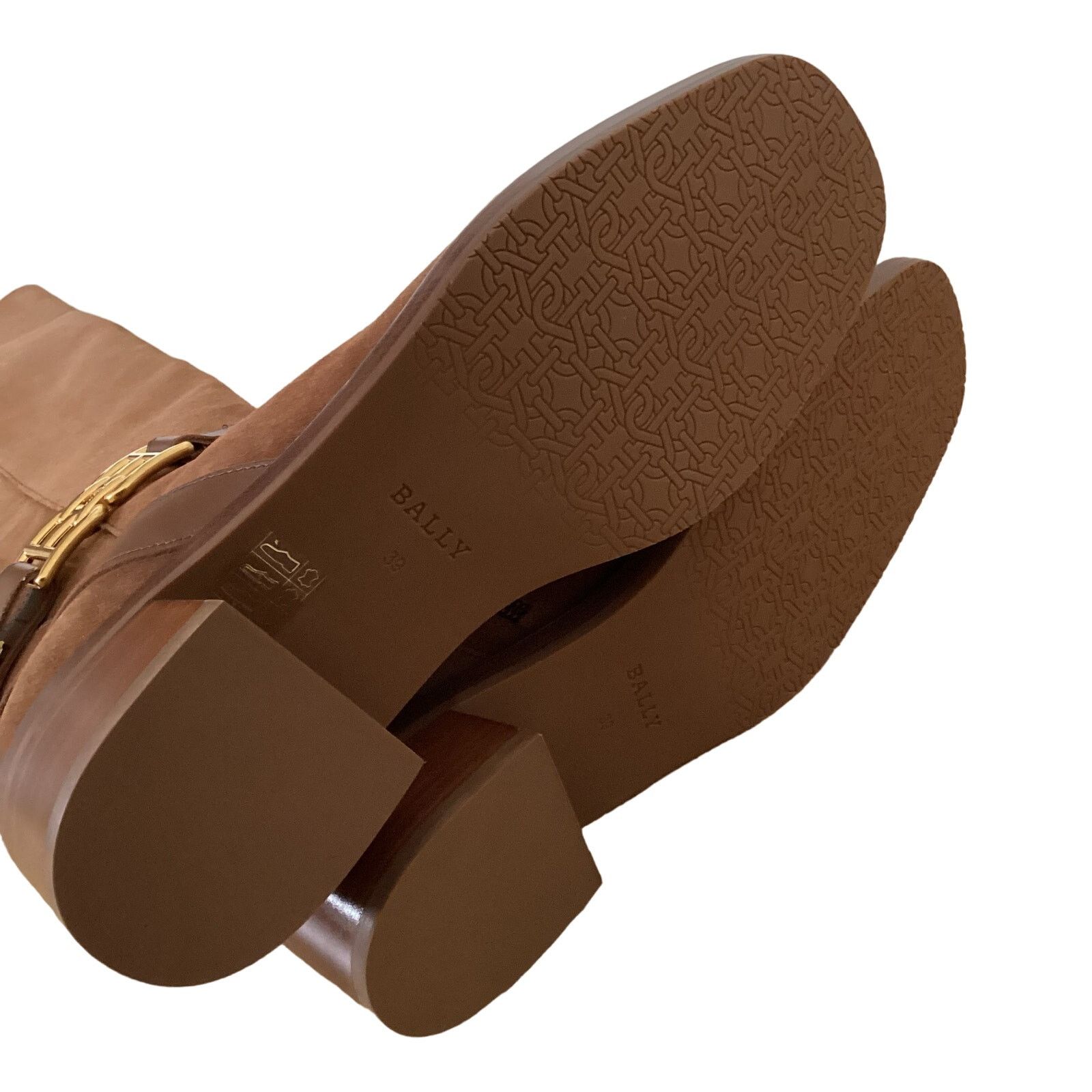 Bally NWT BALLY Eloire Tall Suede Riding Boots Tan Sz 39 Size US 8.5 / IT 38.5 - 8 Thumbnail