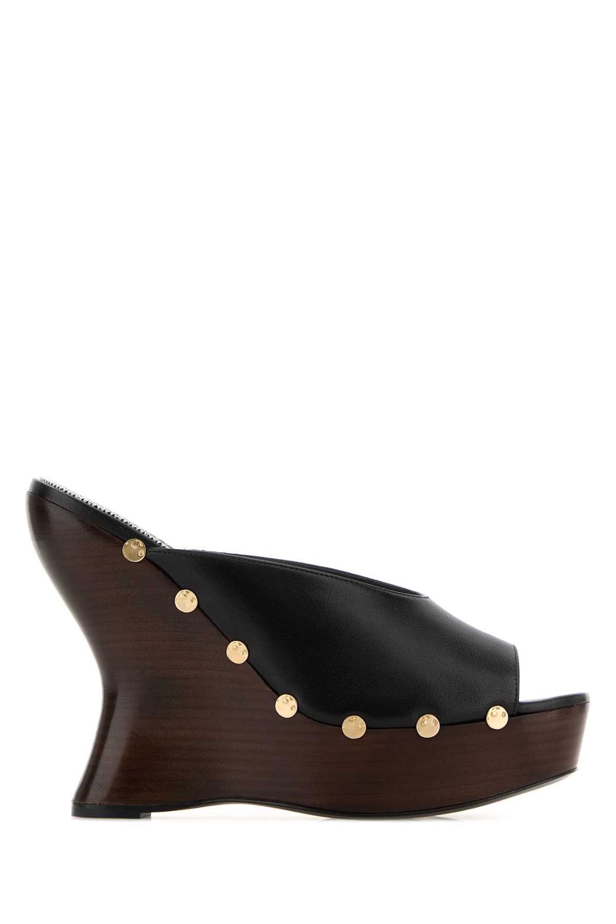 Magda Butrym Black Nappa Leather Wedges Size US 11 / IT 41 - 1 Thumbnail