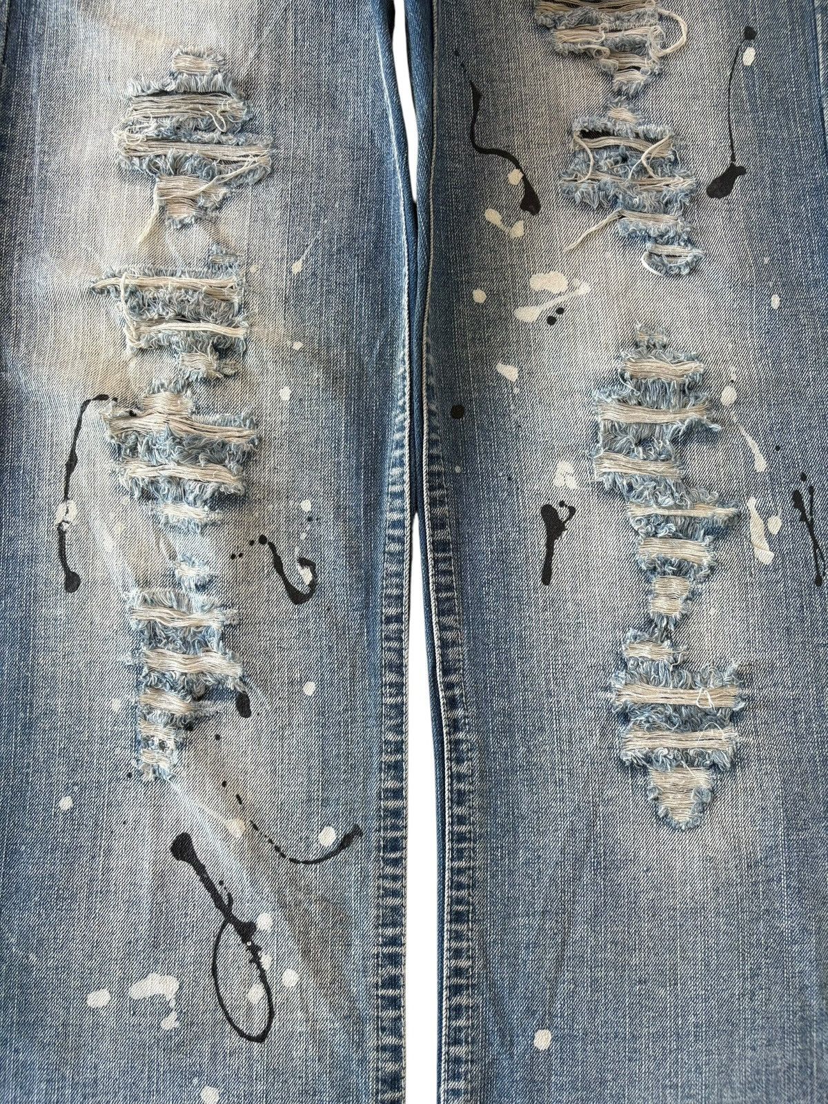 If Six Was Nine Vintage Japanese Brand Painted Distressed Baggy Jeans Size US 31 - 3 Thumbnail