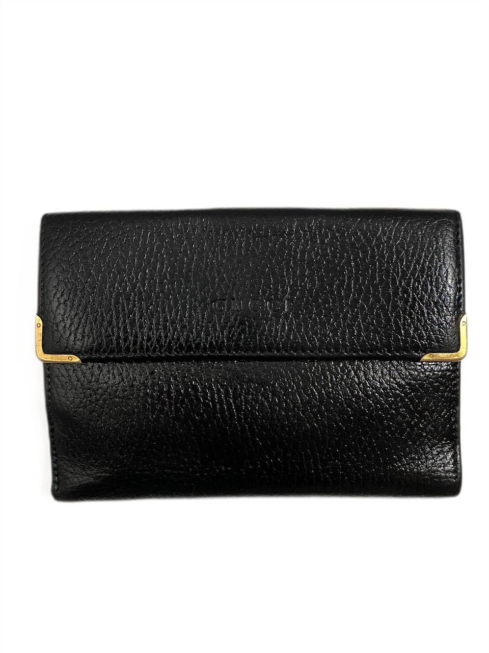 Gucci Gucci Logo Black Calfskin Leather Tri Fold Wallet Size ONE SIZE - 1 Thumbnail