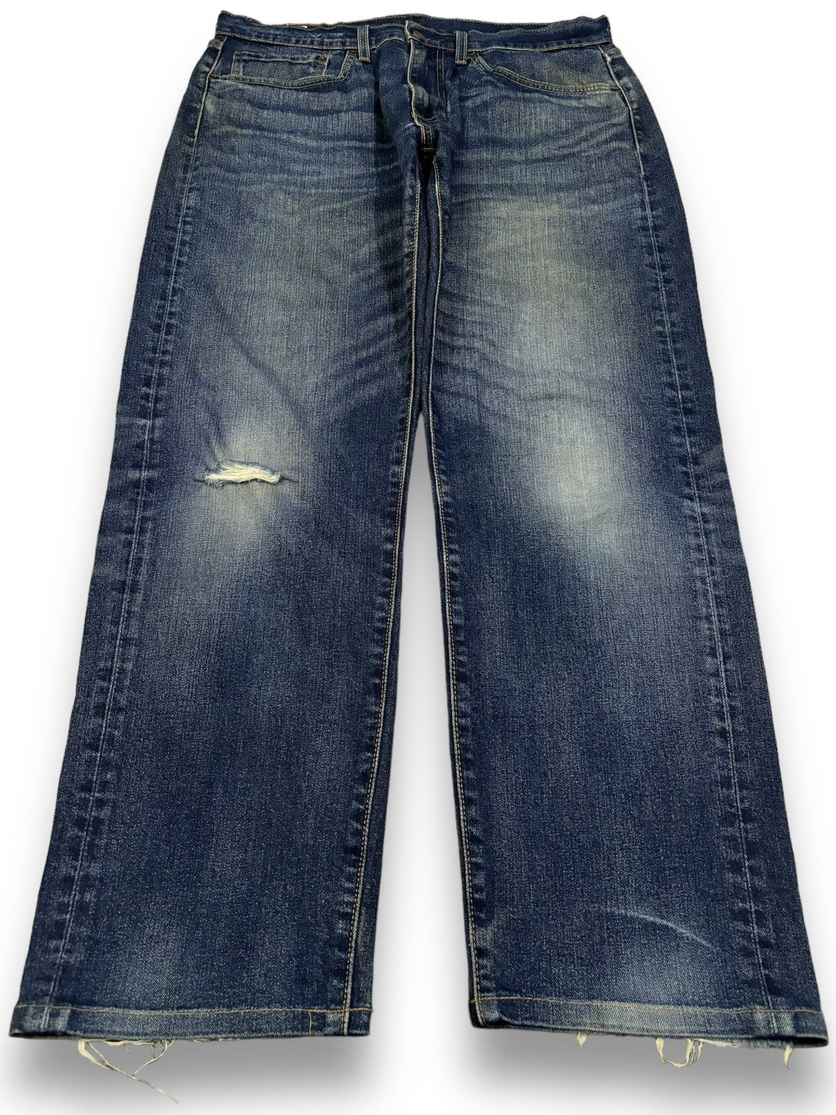 Levi's Vintage Clothing Vintage Y2K Levis Premium Big E Loose Fit Distressed Jeans Size US 34 / EU 50 - 1 Thumbnail
