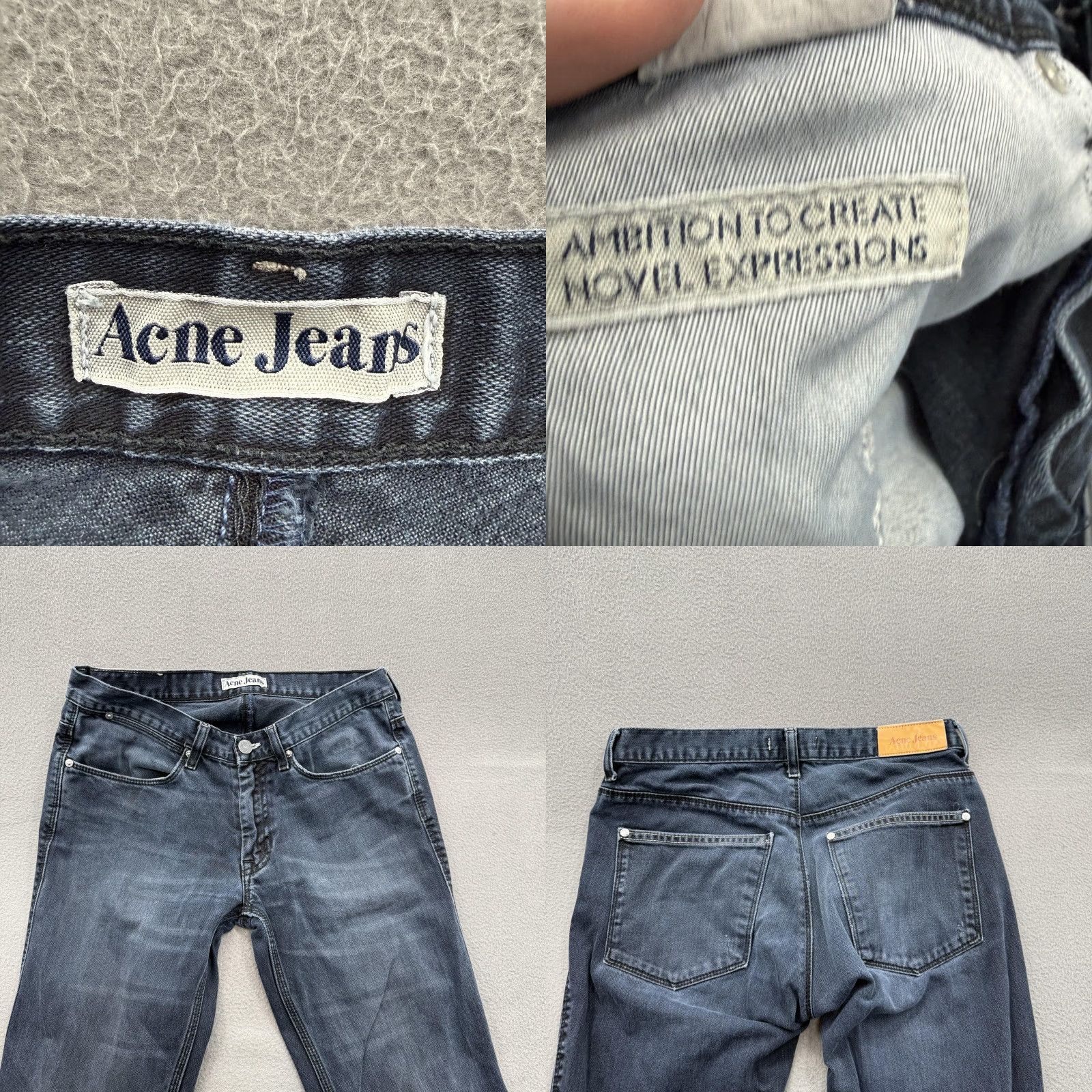 Denime Acne Jeans Jeans Mens 30x34 Blue Straight Leg Distressed Ripped Mid Wash Denim Jeans Mens Straight Leg 30 Blue Distressed Knee Size US 30 / EU 46 - 8 Thumbnail