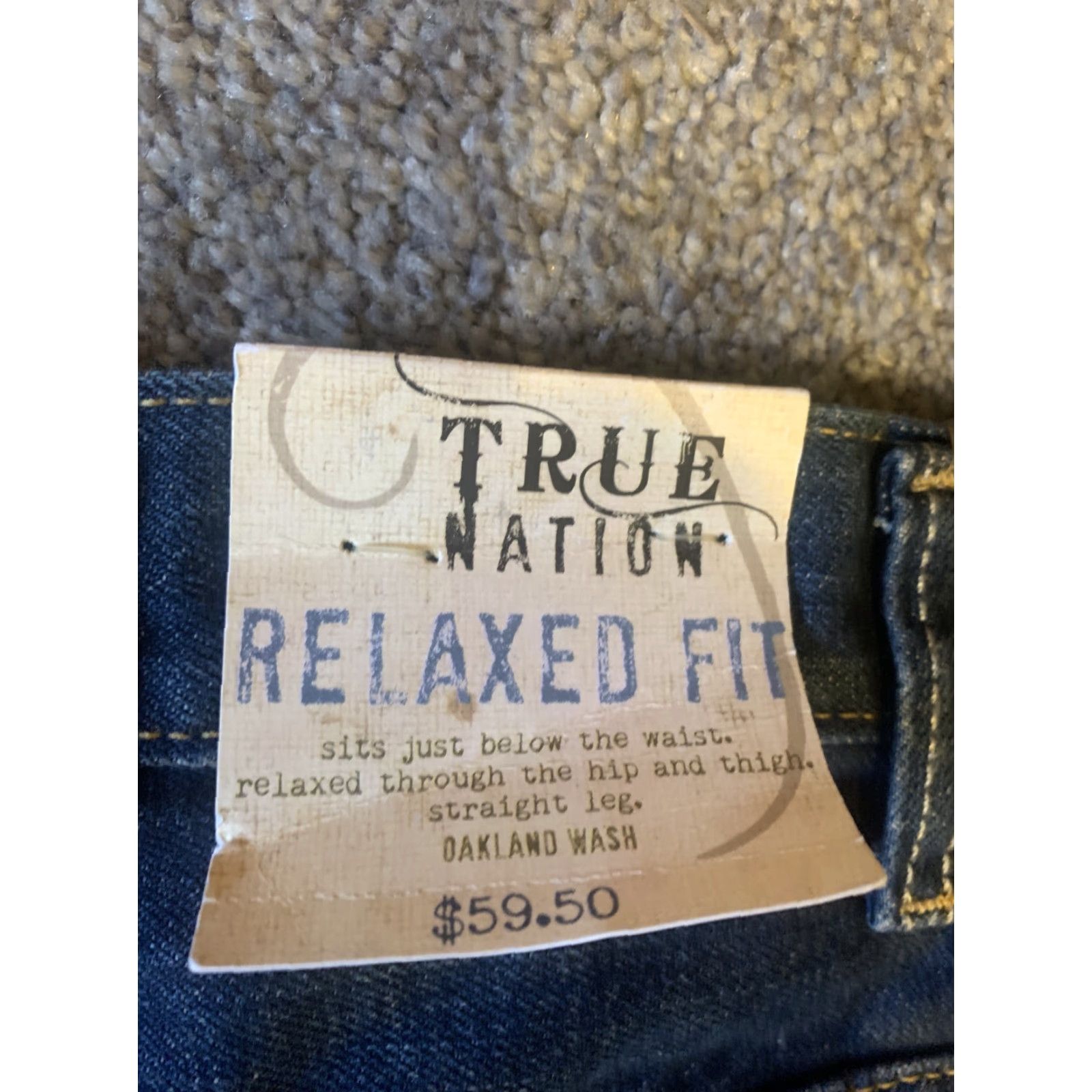 Vintage VINTAGE True Nation Jeans Big & Tall Men Relaxed Fit Straight Leg Cotton Denim Blue 32in Inseam Pockets Comfort Easy Care 38 38? Size US 38 / EU 54 - 6 Thumbnail