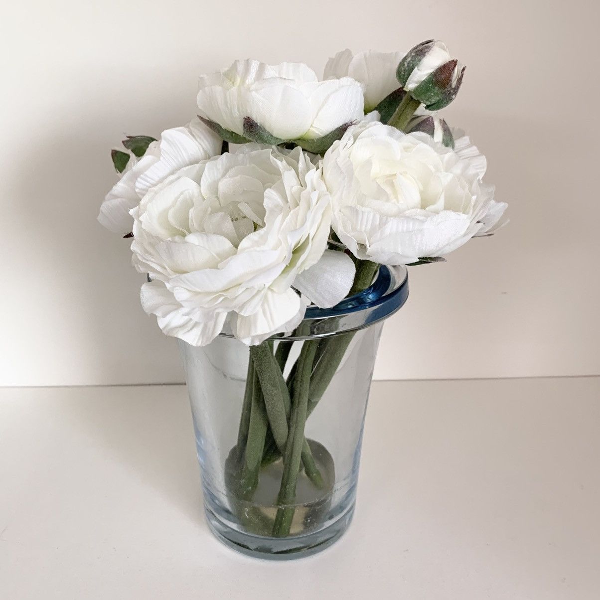 Thomas O’Brien faux peonies flowers in vase