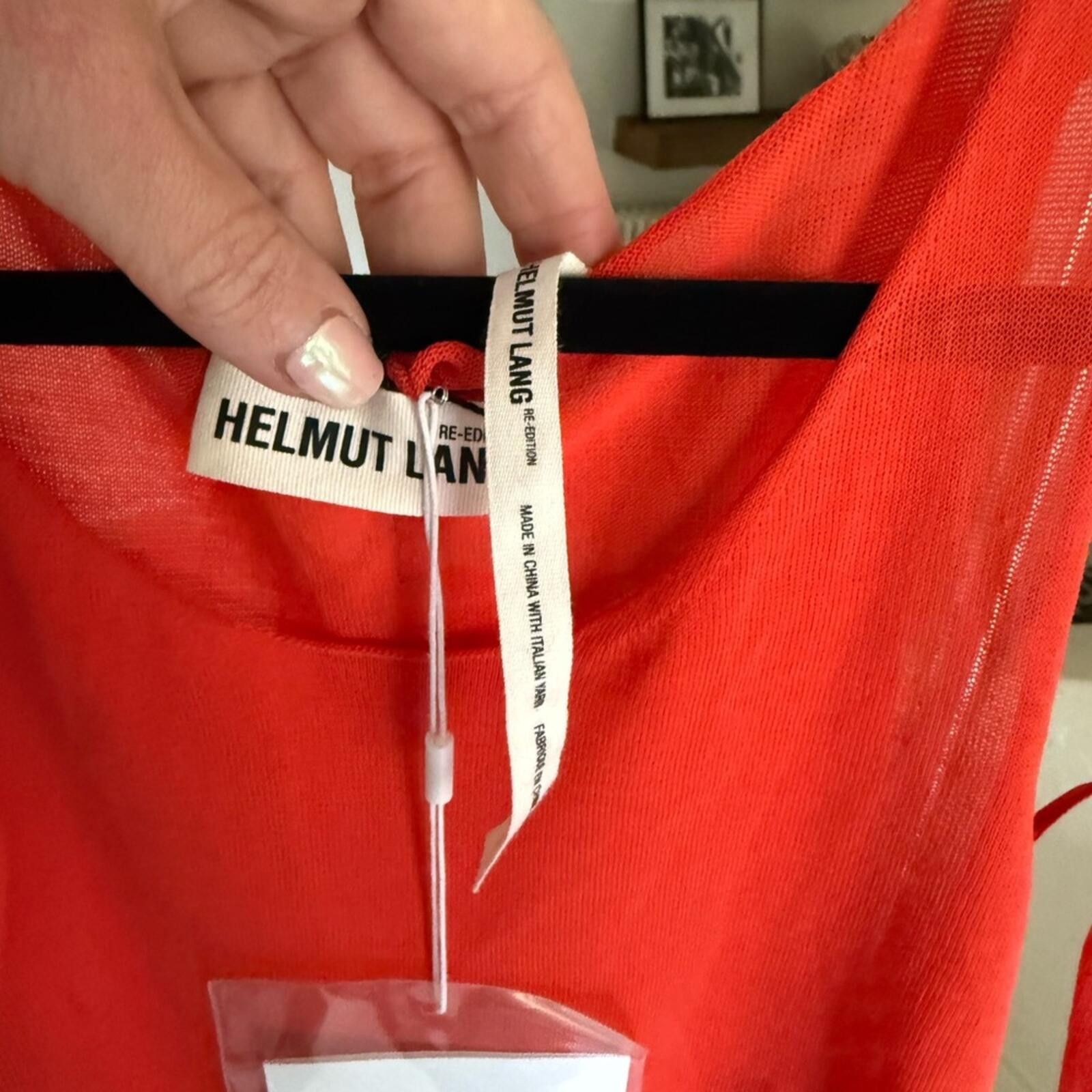 Helmut Lang NWT $445 Helmut Lang Orange Long Sleeve Top, Size M Size M / US 6-8 / IT 42-44 - 10 Thumbnail