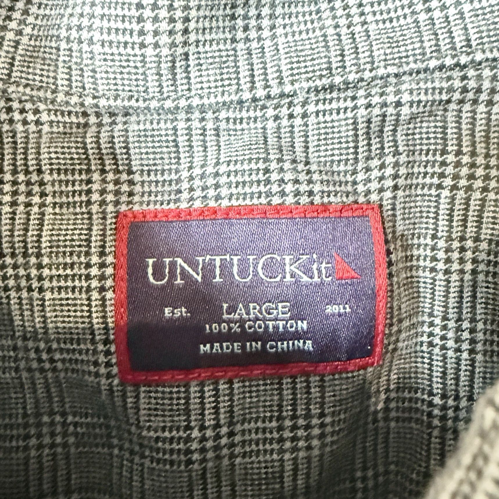 UNTUCKit UNTUCKit Gray 100% Cotton Long Sleeve Button Down Mens Size L Shirt Size US L / EU 52-54 / 3 - 4 Thumbnail