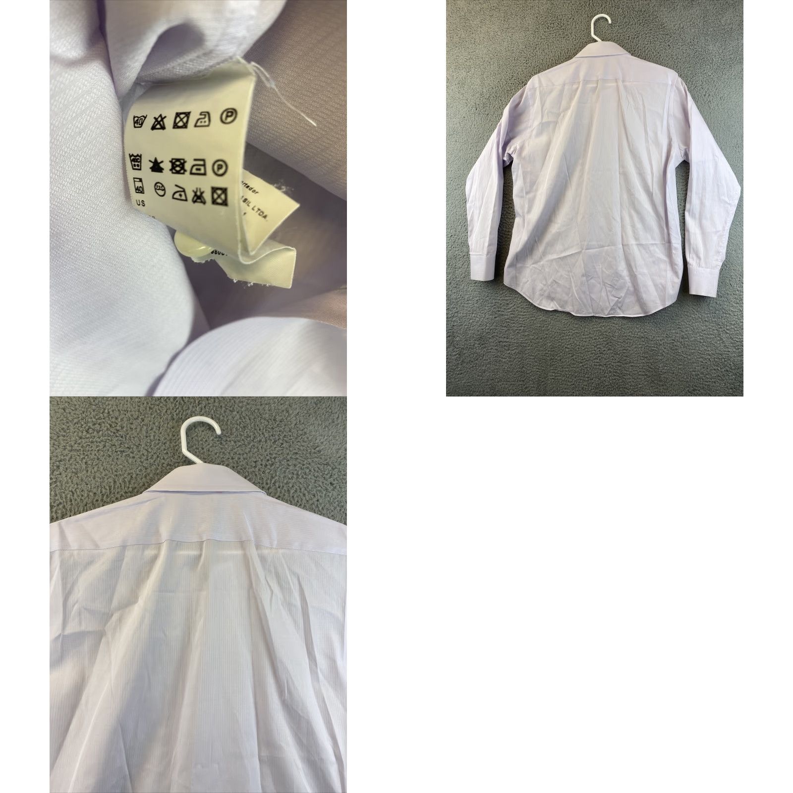 Hugo Boss HUGO BOSS Men's Slim Fit Dress Shirt 16.5 34/35 Light Pink 88-24 Regular Size 16.5 Kent Collar Square Cuff Size 42R - 8 Thumbnail