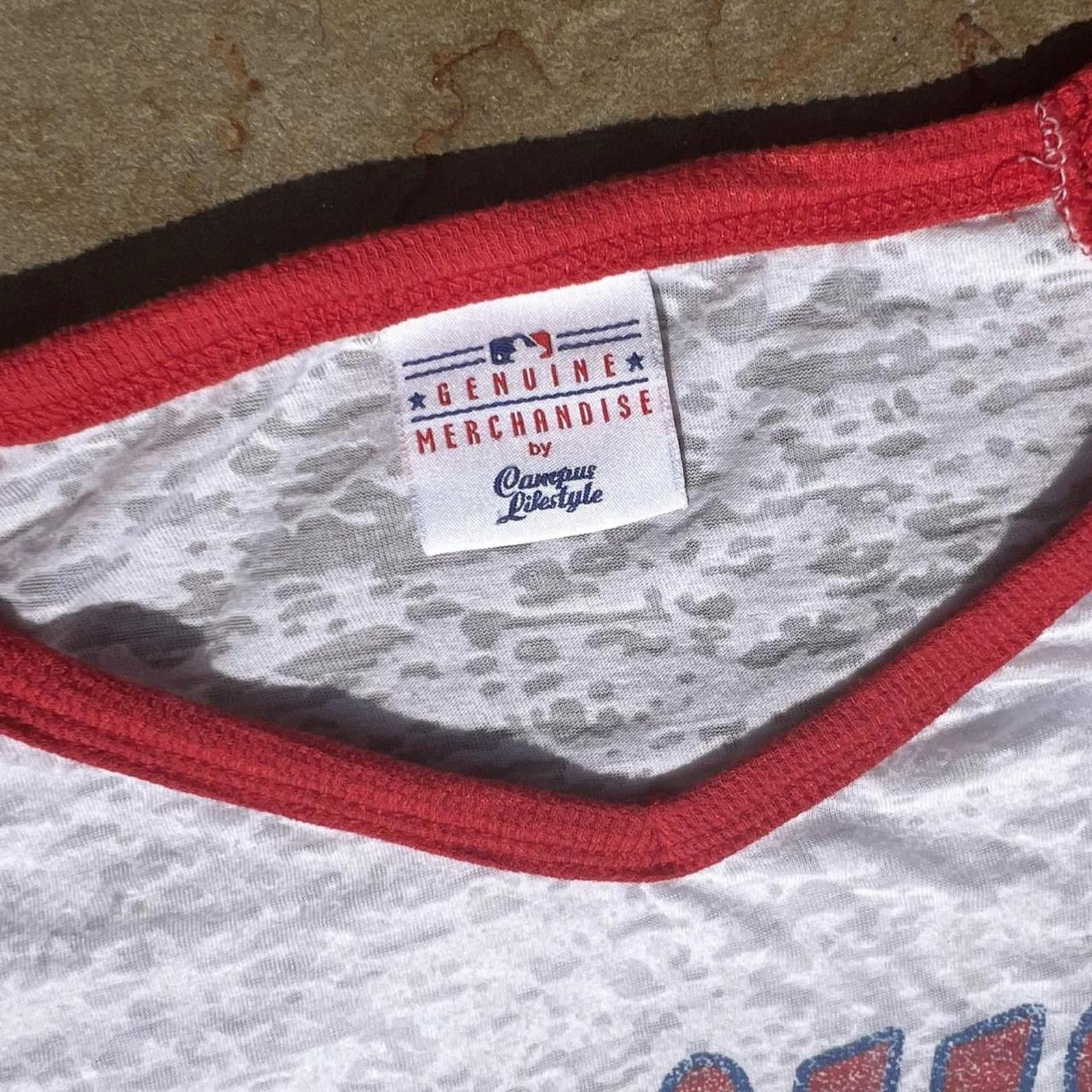 MLB Phillies Stonewashed Distressed Raglan T-shirt Size M / US 6-8 / IT 42-44 - 3 Thumbnail