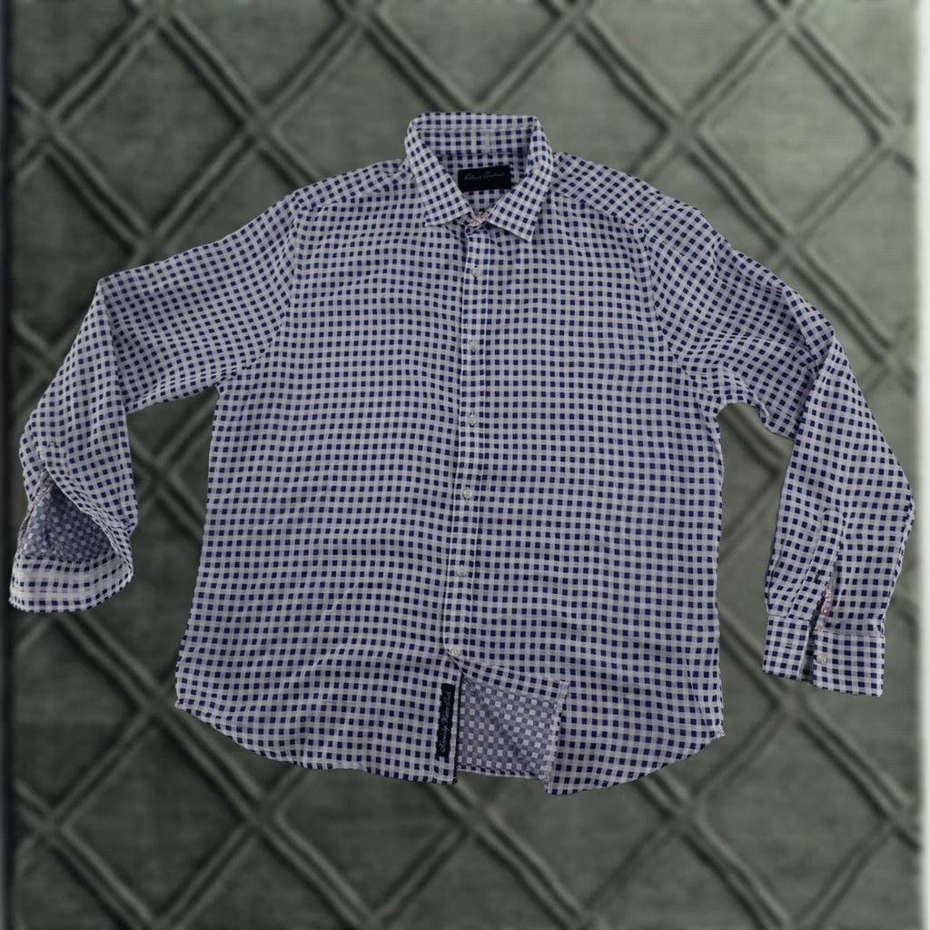 Robert Graham Robert Graham Shirt 2XL (24X30) Blue White Plaid Long Sleeve Button Up Mens Size US XXL / EU 58 / 5 - 1 Thumbnail