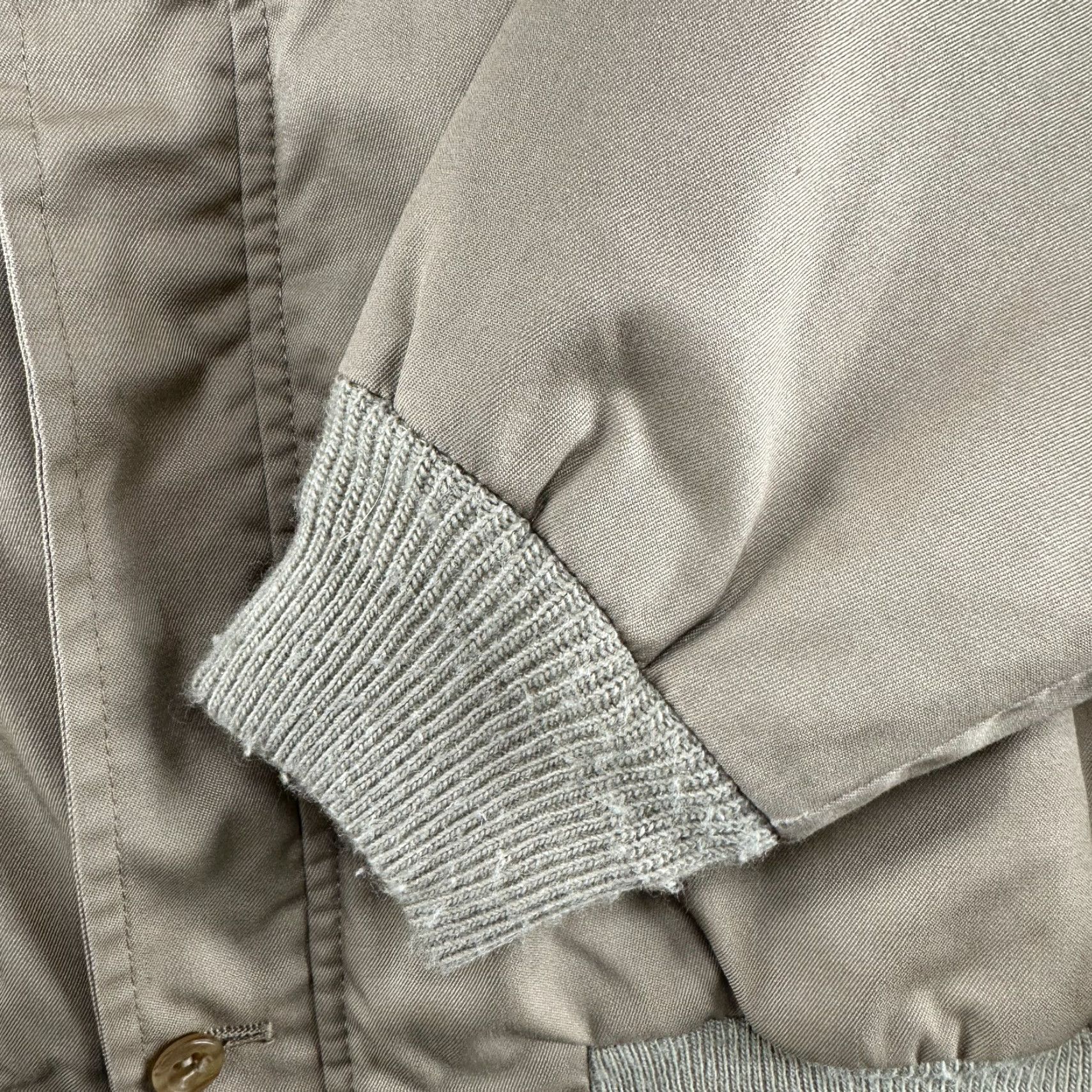 Ring Jacket VINTAGE Zero King Jacket Mens L 42 Beige Bomber Flannel Lined Button Talon 70s Size US XS / EU 42 / 0 - 3 Thumbnail