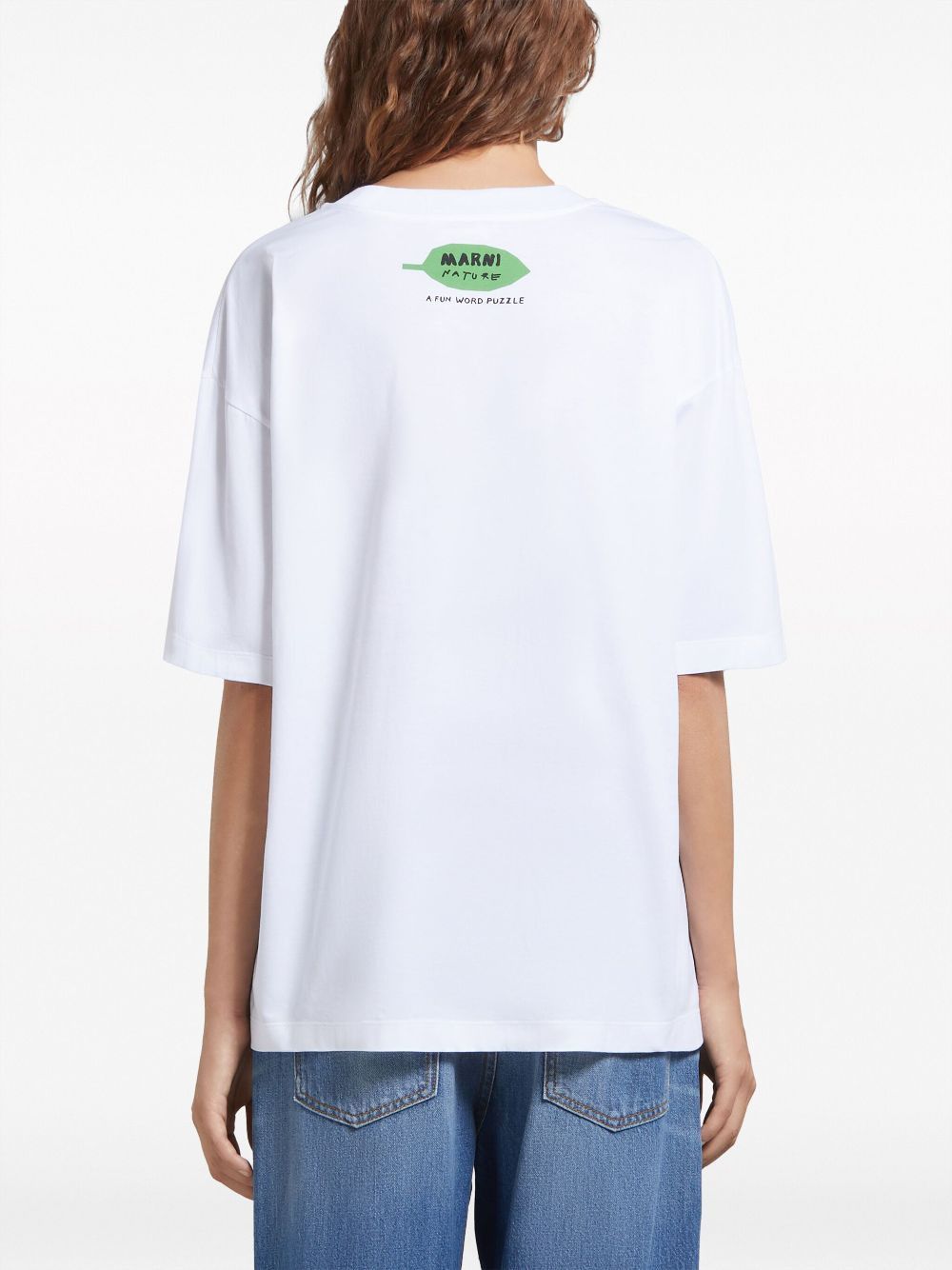Marni o1w1db10125 Floral Print Cotton T-Shirt in White Size M / US 6-8 / IT 42-44 - 4 Thumbnail