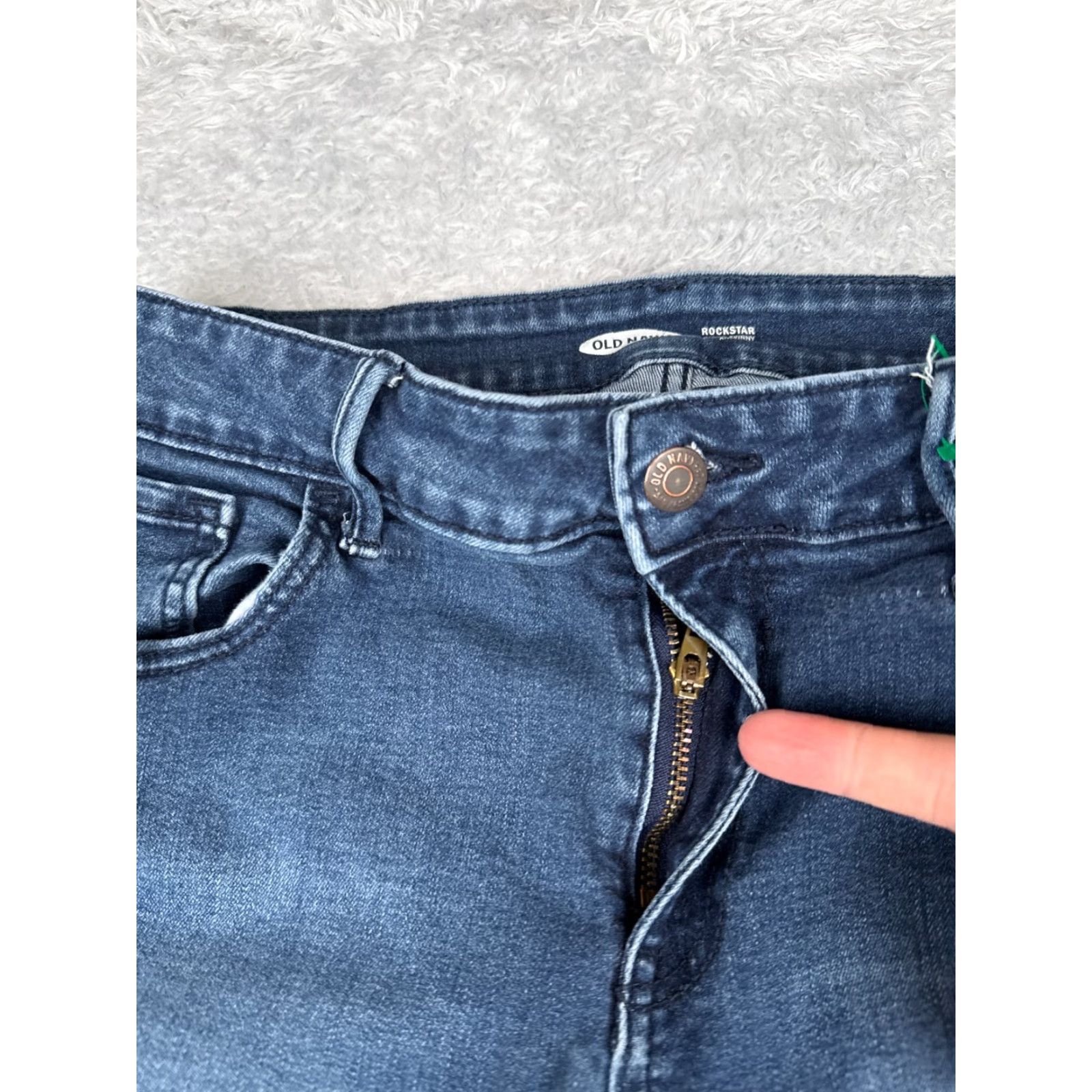 Old Navy Old Navy Rockstar Super Skinny Jeans Womens 12 Blue Denim Mid Rise 30x24 Distressed Retro Size 34" / US 12 / IT 48 - 5 Thumbnail