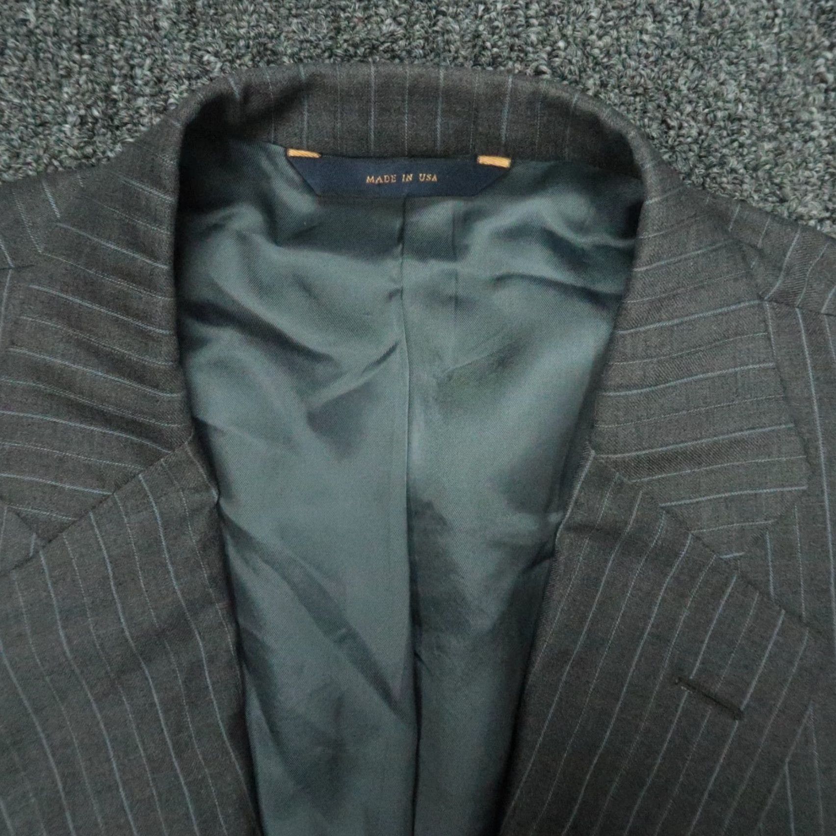 Brooks Brothers Brooks Brothers Blazer Mens 43R Gray Wool Pinstripe 1818 Madison Saxxon Jacket Size 46R - 3 Thumbnail