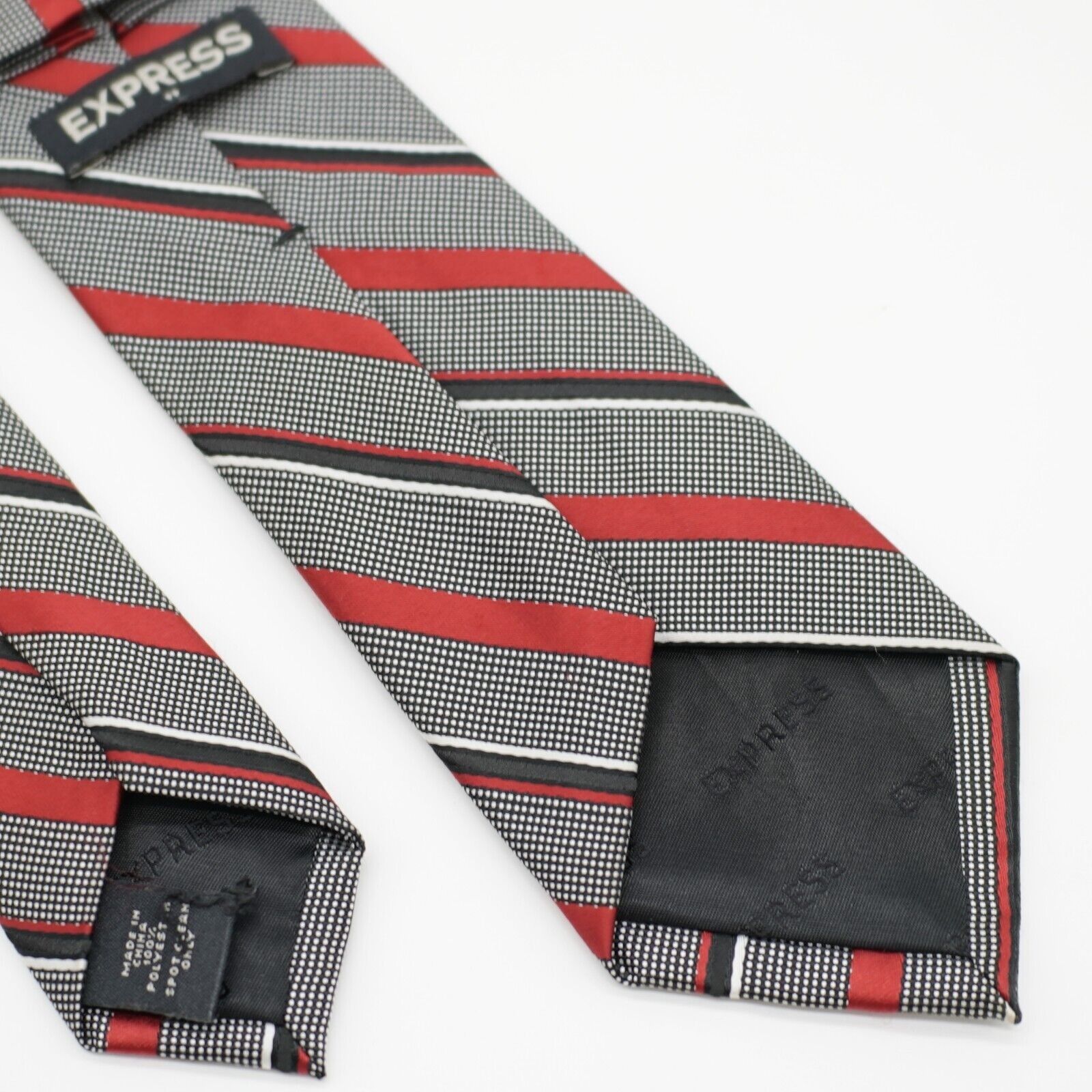 Express Express Black Red Striped Polka Dot Woven Skinny Polyester Size ONE SIZE - 5 Thumbnail