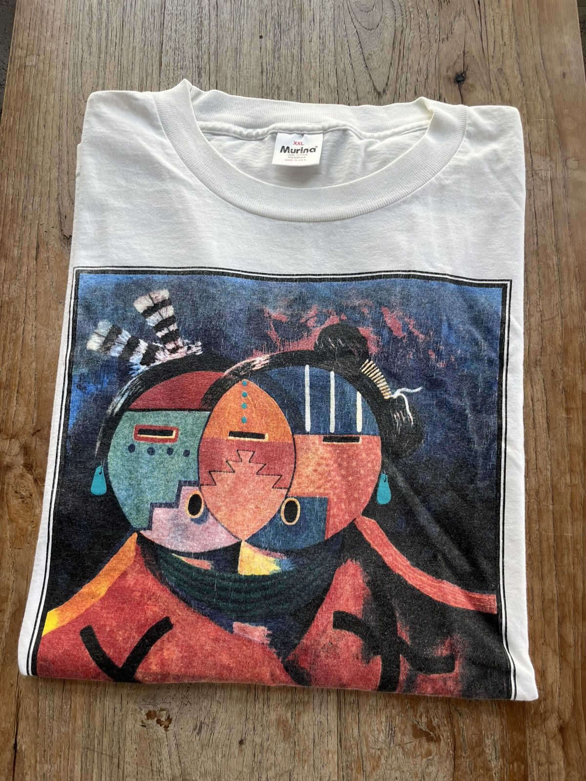 Vintage Vintage DINE NAVAJO TEA 1992’s Plablo Picasso Art Tshirt Size US XXL / EU 58 / 5 - 1 Thumbnail