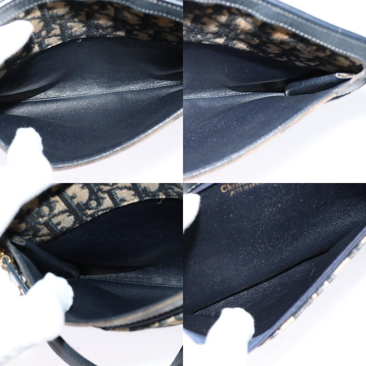 Dior DIOR Trotter Canvas Shoulder Bag Navy Gold Size ONE SIZE - 11 Thumbnail