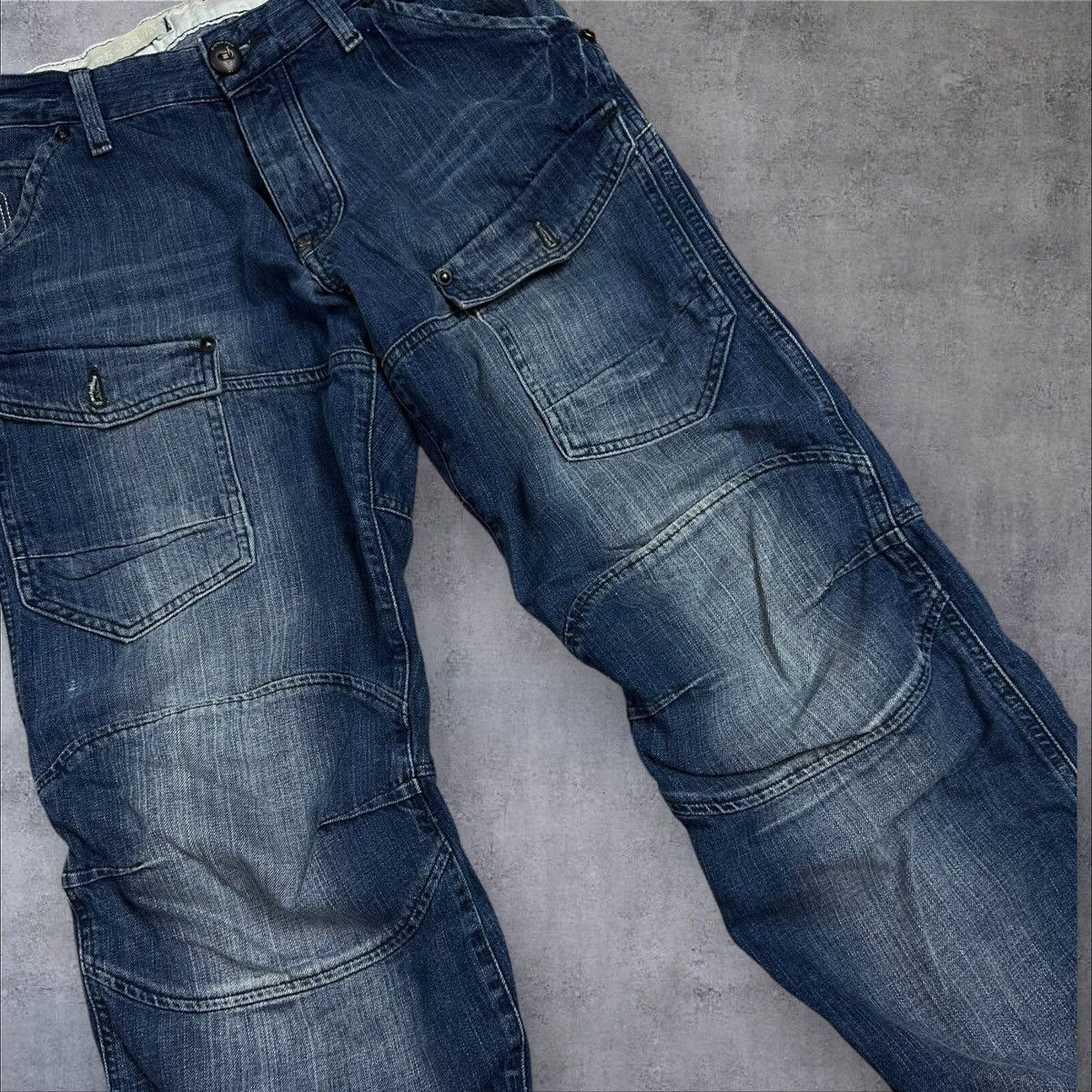 G-Star Vintage G star Raw 3301 Double Knee Biker Jeans Denim Pants Size US 32 / EU 48 - 4 Thumbnail