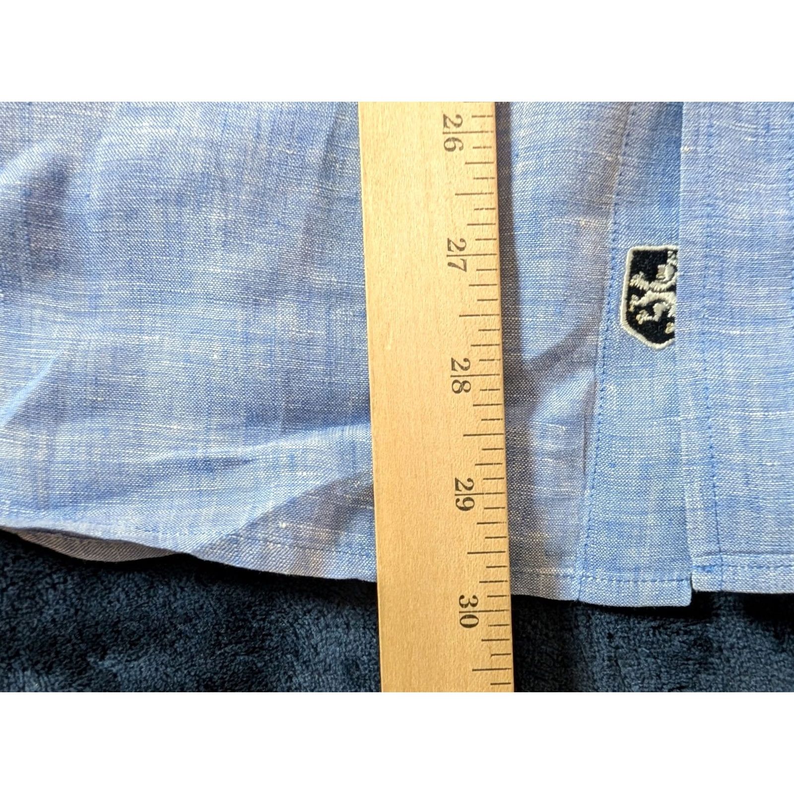Nat Nast Nat Nast Button-Up Linen Embroidered Blue Men's L Shirt Casual, Rockabilly, Preppy, Vintage? No? Nat Nast Luxury Originals Size US L / EU 52-54 / 3 - 6 Thumbnail