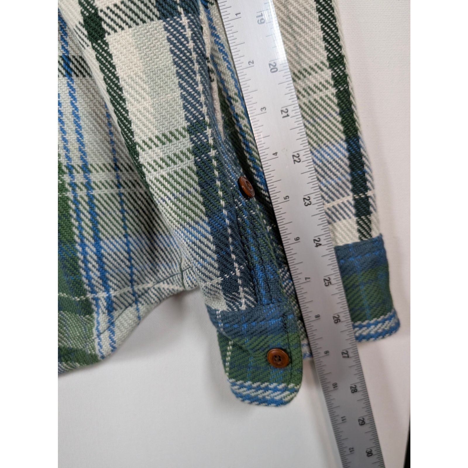 Outerknown Outerknown Blanket Shirt Green Blue Plaid Long Sleeve Men’s Size US XL / EU 56 / 4 - 7 Thumbnail