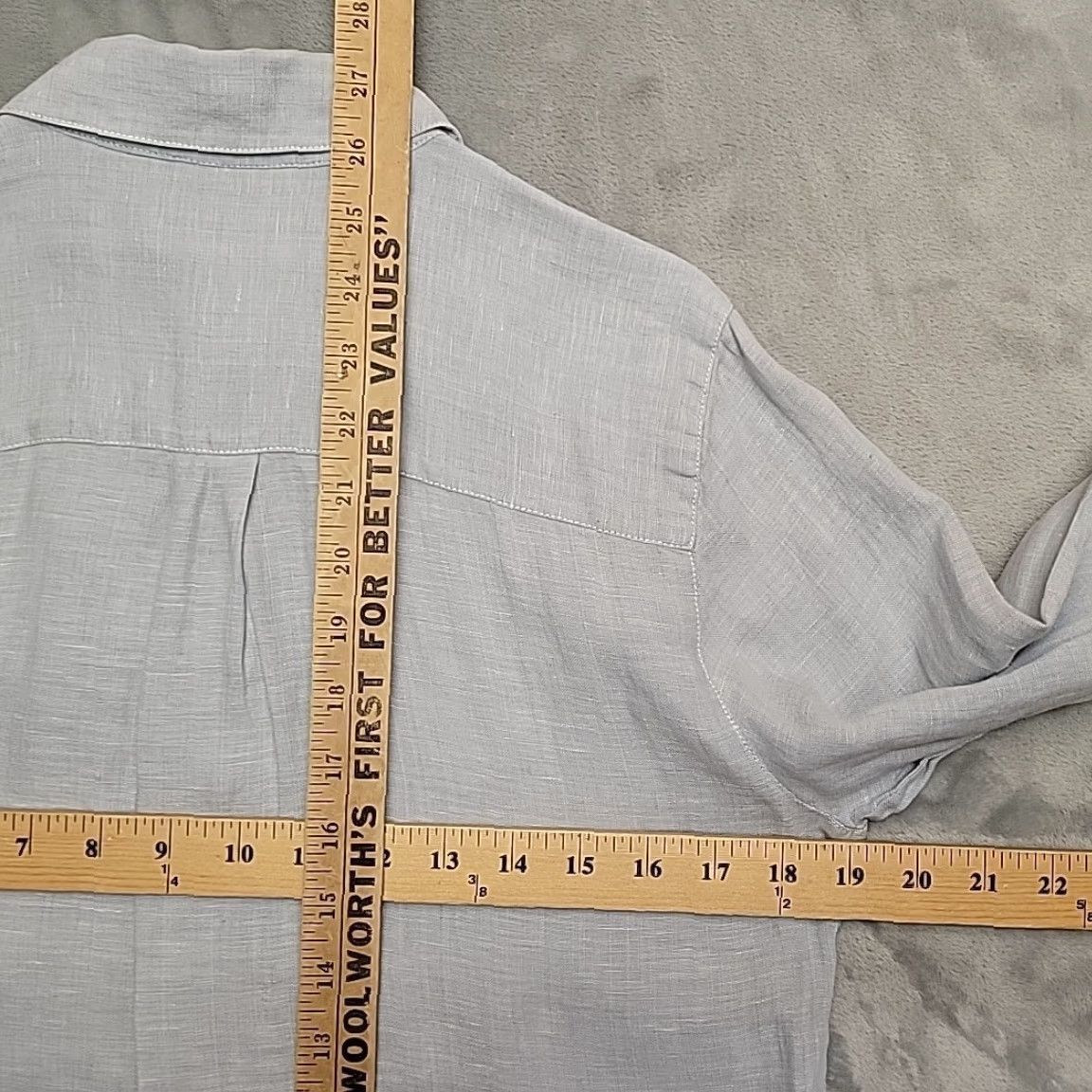 Ann Taylor Ann Taylor Shirt Womens S Blue 100% Linen Button Top Coastal Cottage Casual Neck Collared Long Sleeve Solid Womens Size S / US 4 / IT 40 - 5 Thumbnail