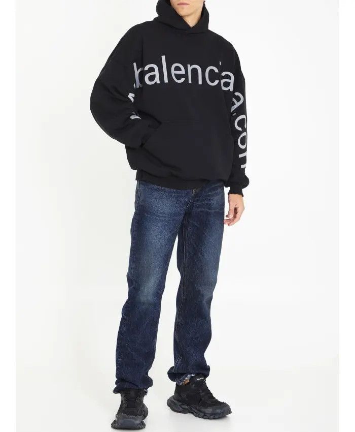Balenciaga o1bcso1str1224 Bal.com Hoodie Oversized in Black Size US XL / EU 56 / 4 - 2 Thumbnail